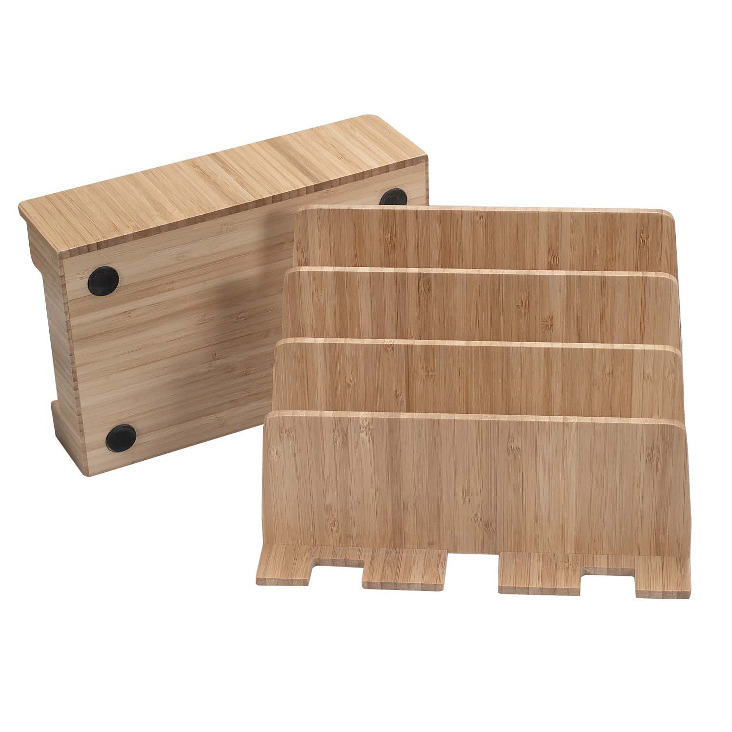 MobileVision Bamboo Charging Station & Multi Device Organizer Slim Version for Smartphones, Tablets, and Laptops - Image 5