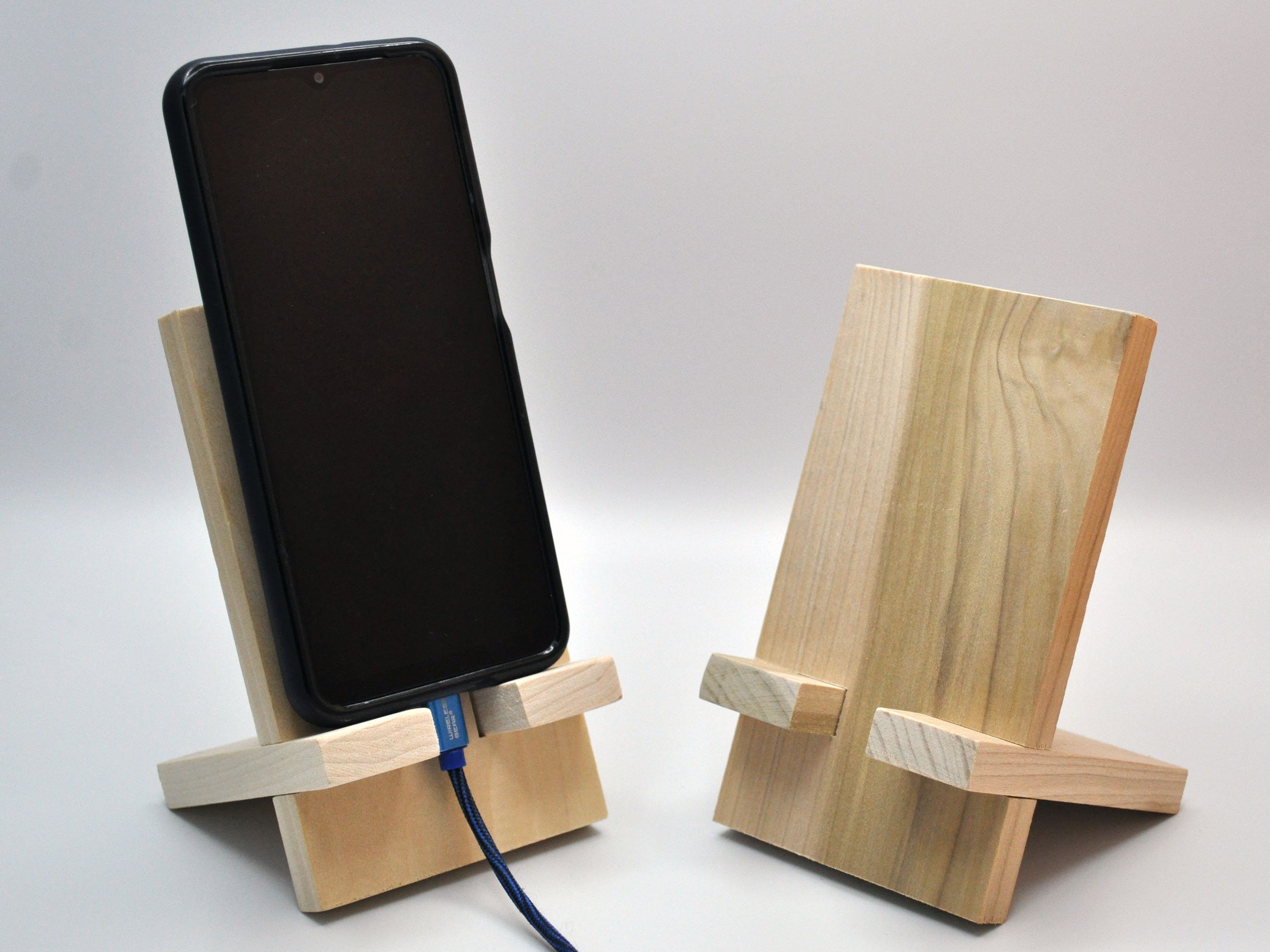 Wood Phone Stand - Simple Desk Holder