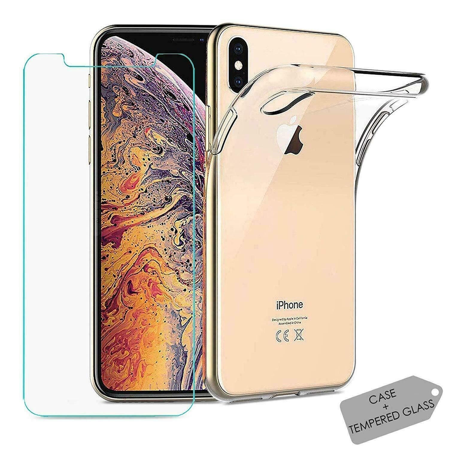 2-in-1 iPhone Bundle – Tempered Glass Screen Protector + Clear Silicone Case