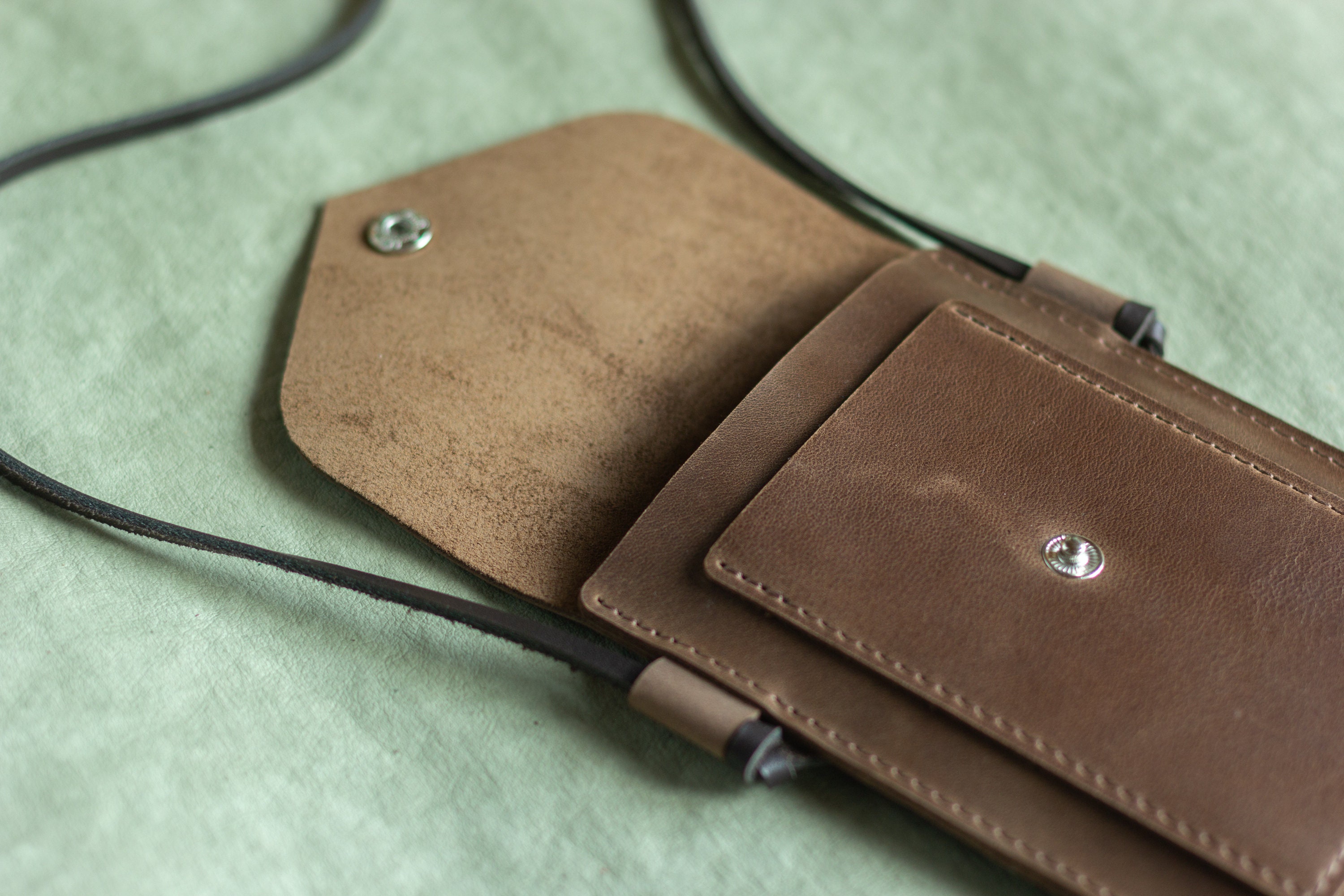 Minimalist Leather Crossbody Phone Bag, Slim Mobile Pouch Wallet, Everyday Sling Case - Image 8