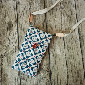 Vintage-Style Fabric Phone Crossbody Bag with Adjustable Strap