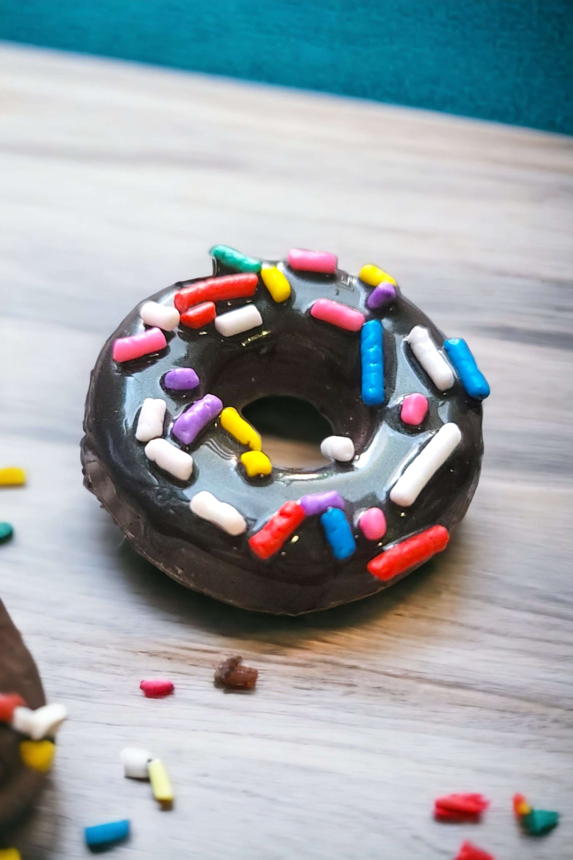 Chocolate Sprinkle Donut Phone Grip, Rainbow Sprinkles - Image 2
