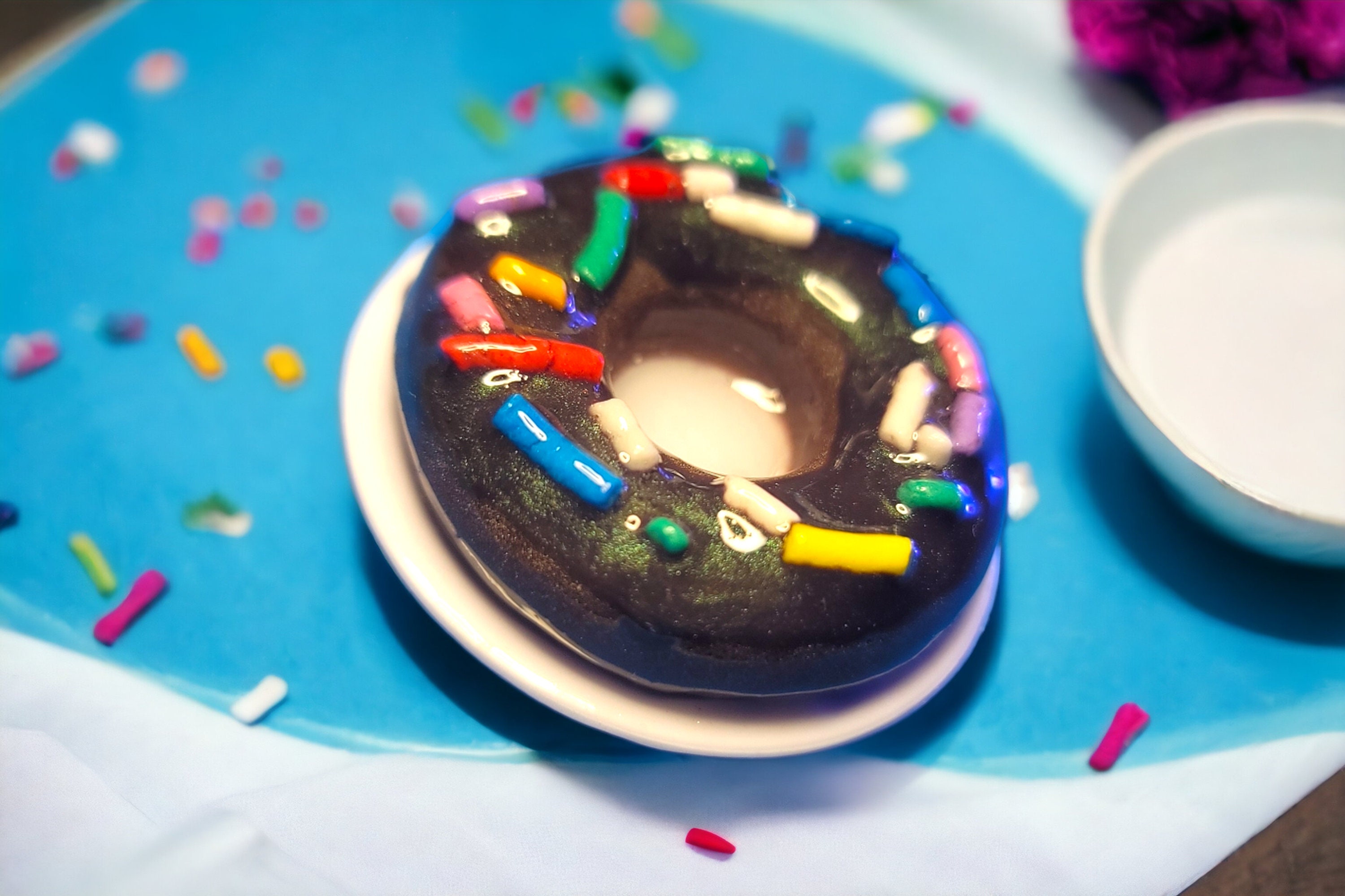 Chocolate Sprinkle Donut Phone Grip, Rainbow Sprinkles