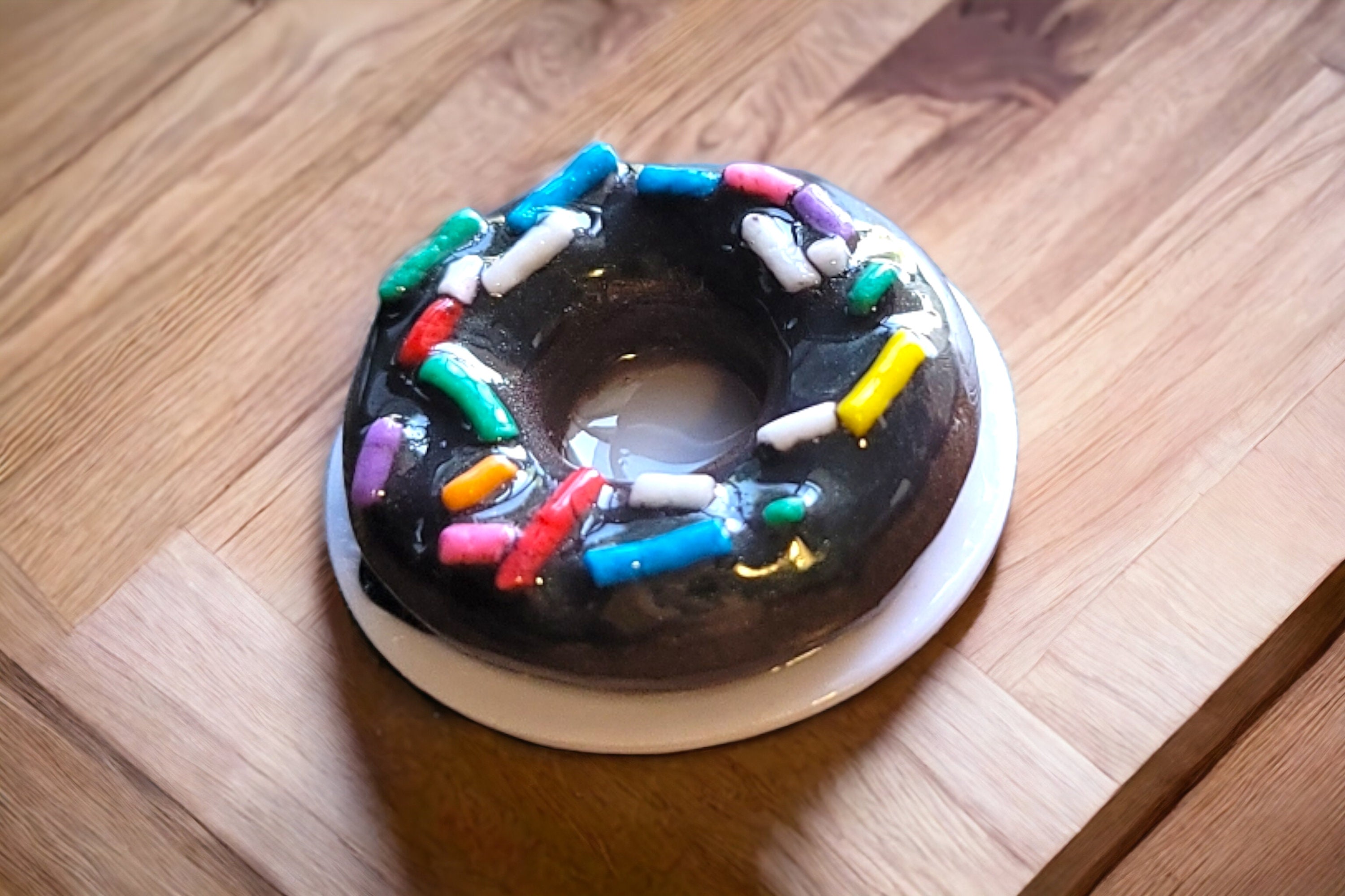 Chocolate Sprinkle Donut Phone Grip, Rainbow Sprinkles - Image 4