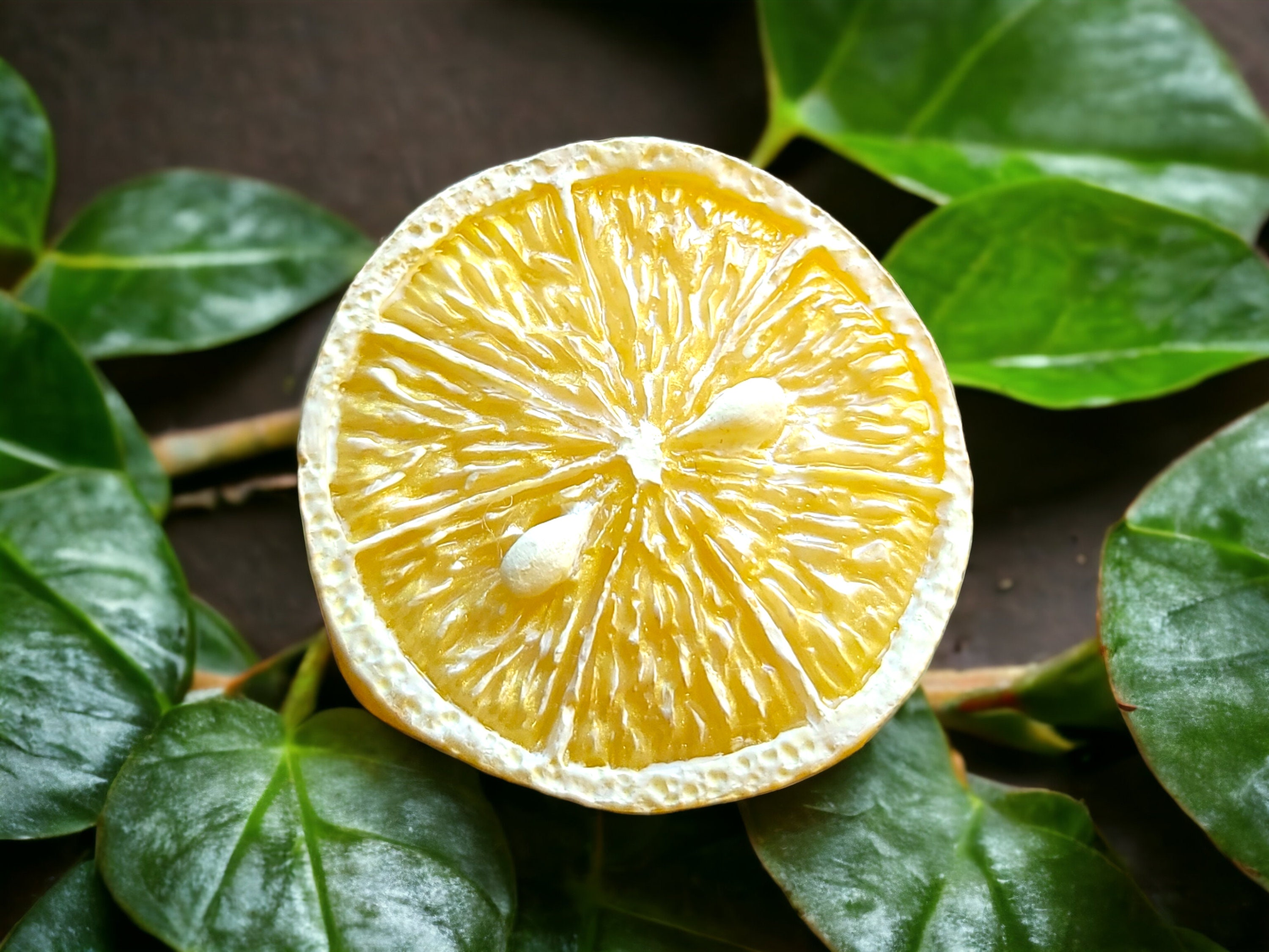 Scented Lemon Slice Phone Grip - Resin Style, Magnetic Option