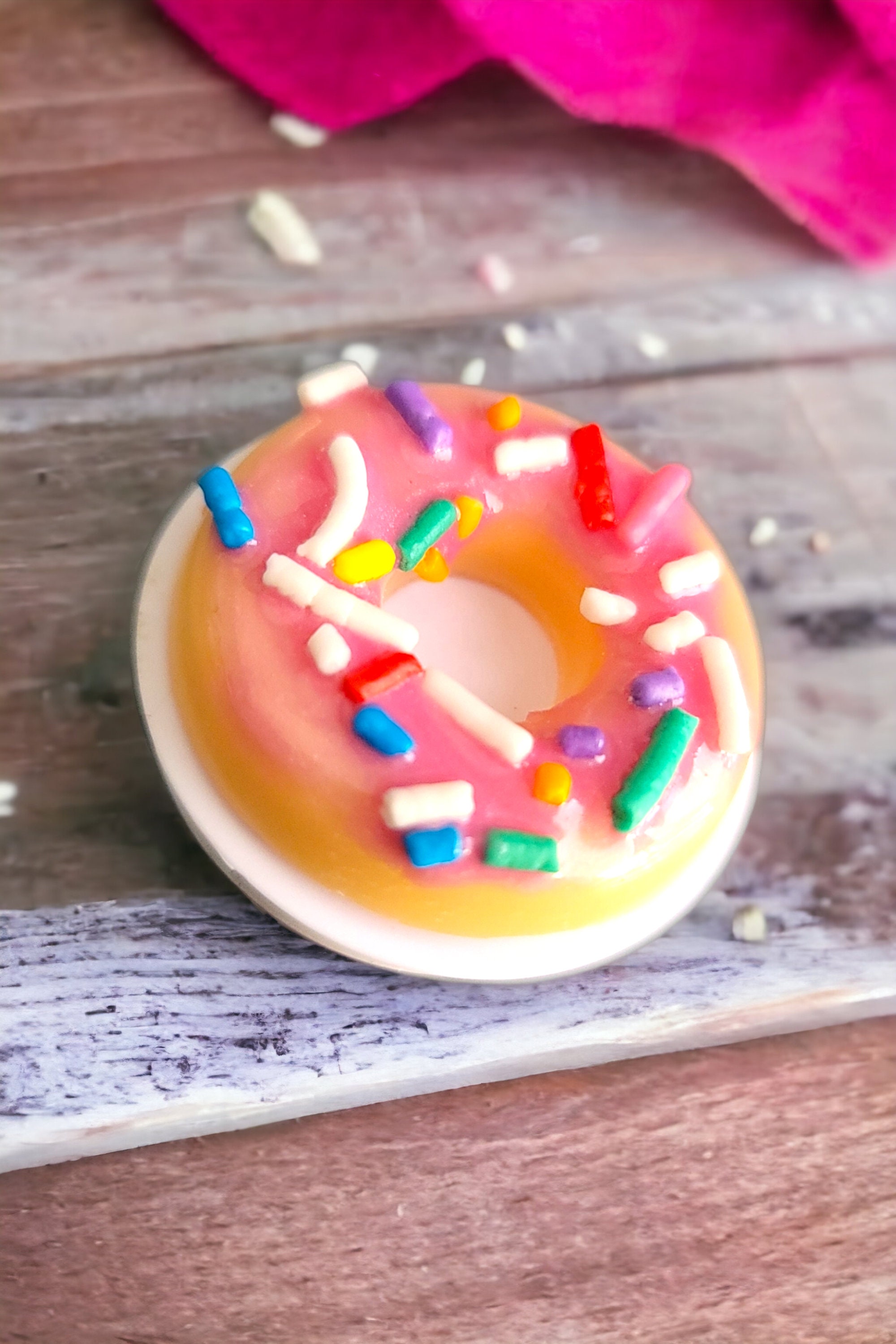 Sprinkle Doughnut Phone Grip: Strawberry Scented, Magnetic Option Available
