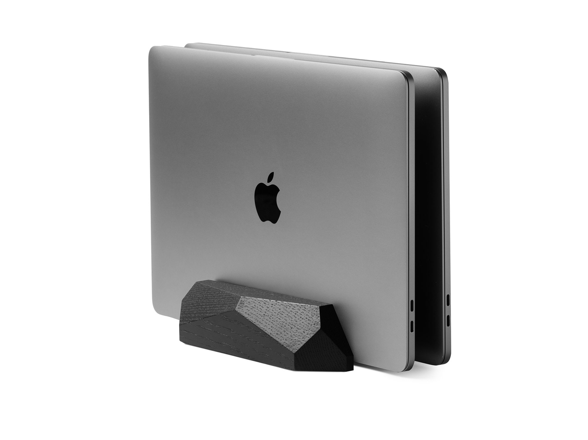 Dual Oak Laptop Stand: Vertical Macbook Dock, Desk Organizer - Image 8