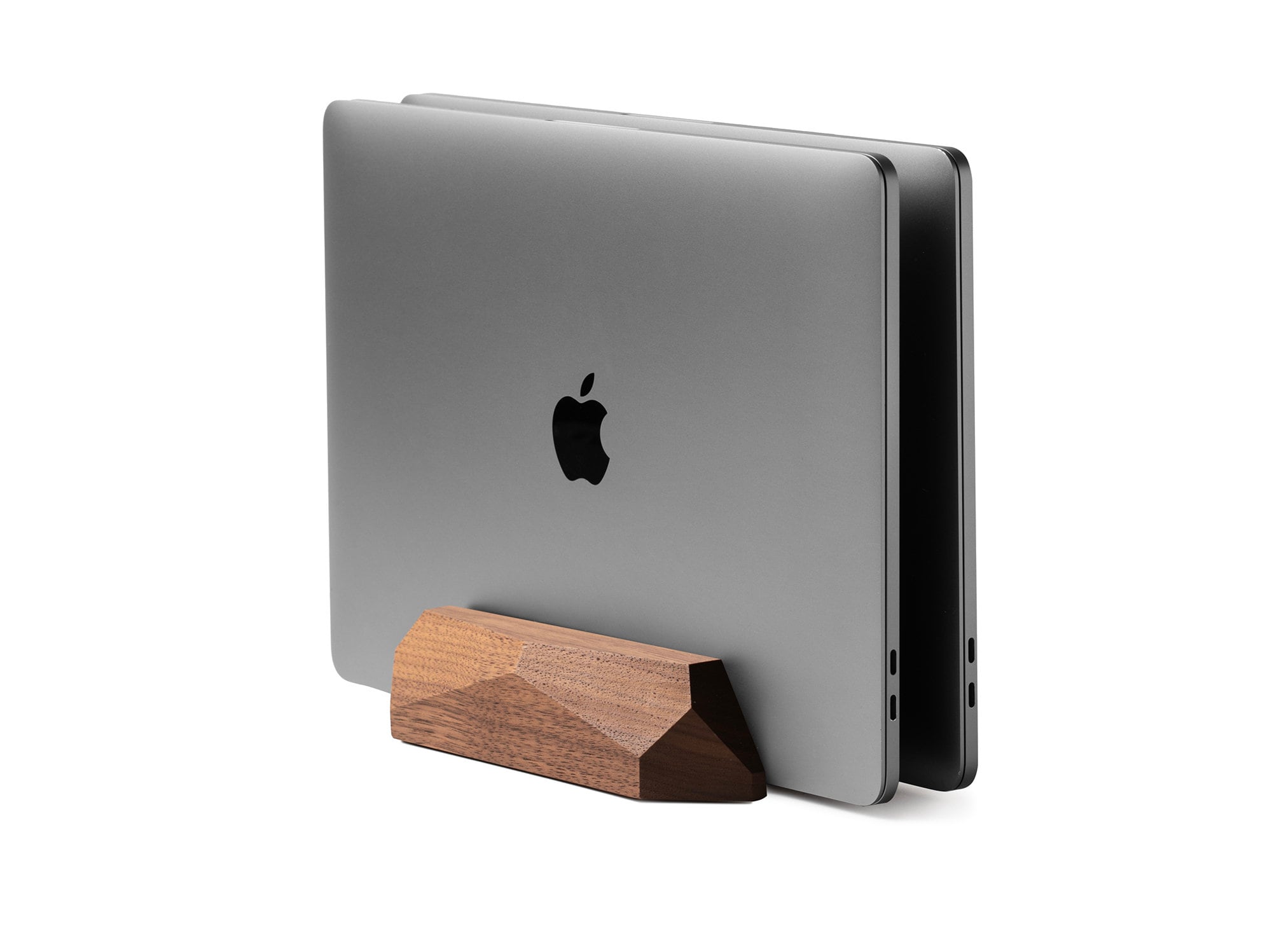 Dual Oak Laptop Stand: Vertical Macbook Dock, Desk Organizer - Image 7