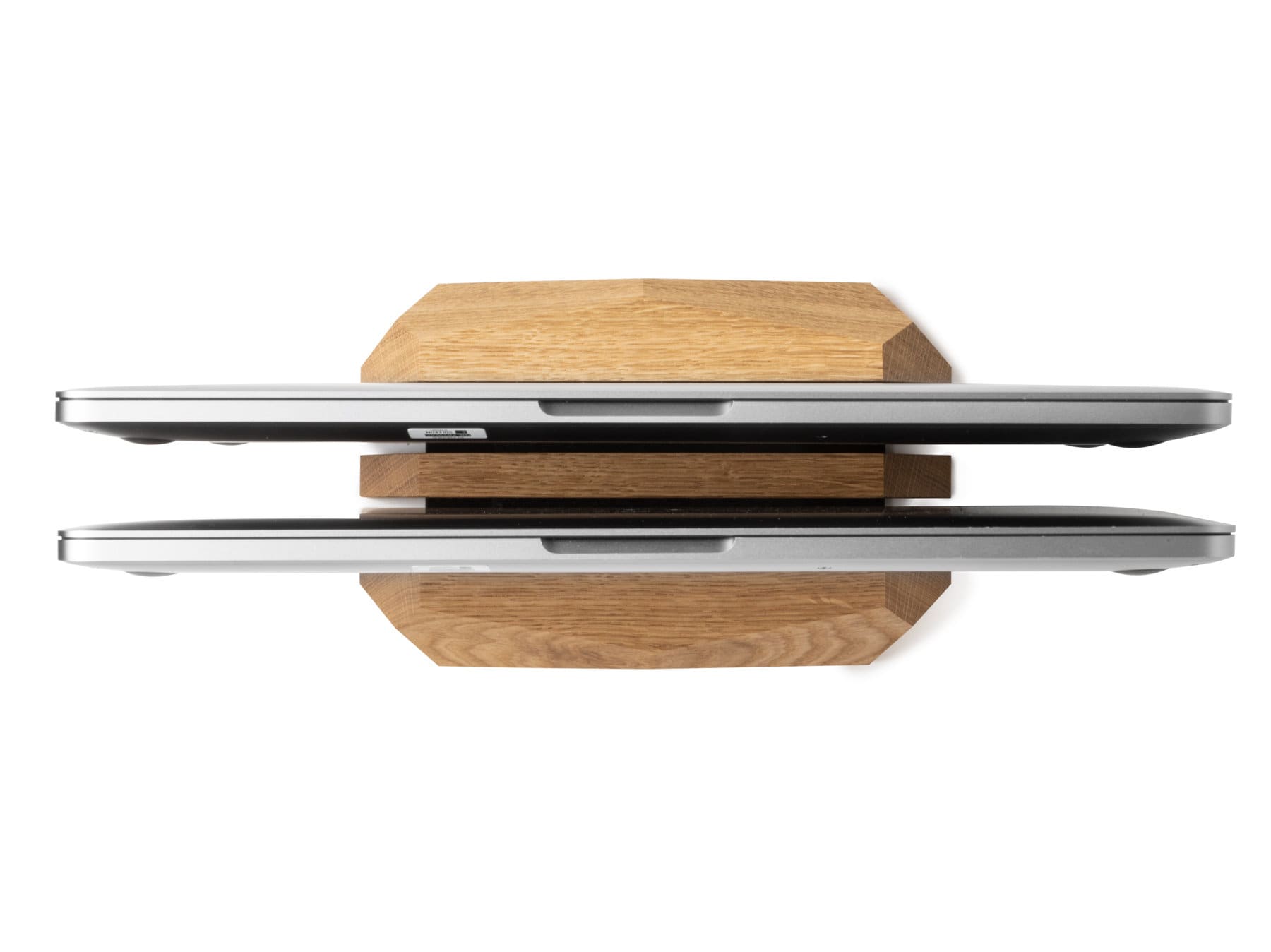 Dual Oak Laptop Stand: Vertical Macbook Dock, Desk Organizer - Image 10
