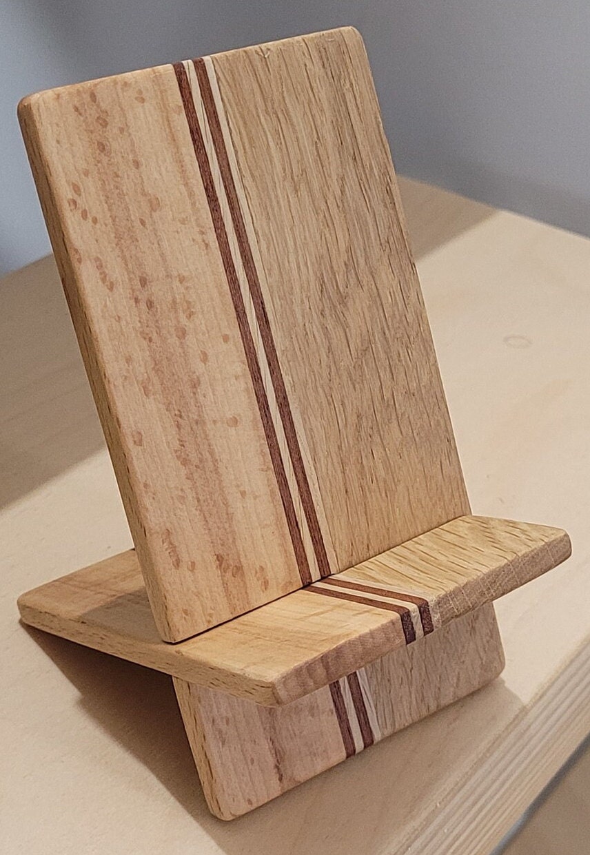Wood Phone Stand - Oak, Walnut and Sipo - Image 10