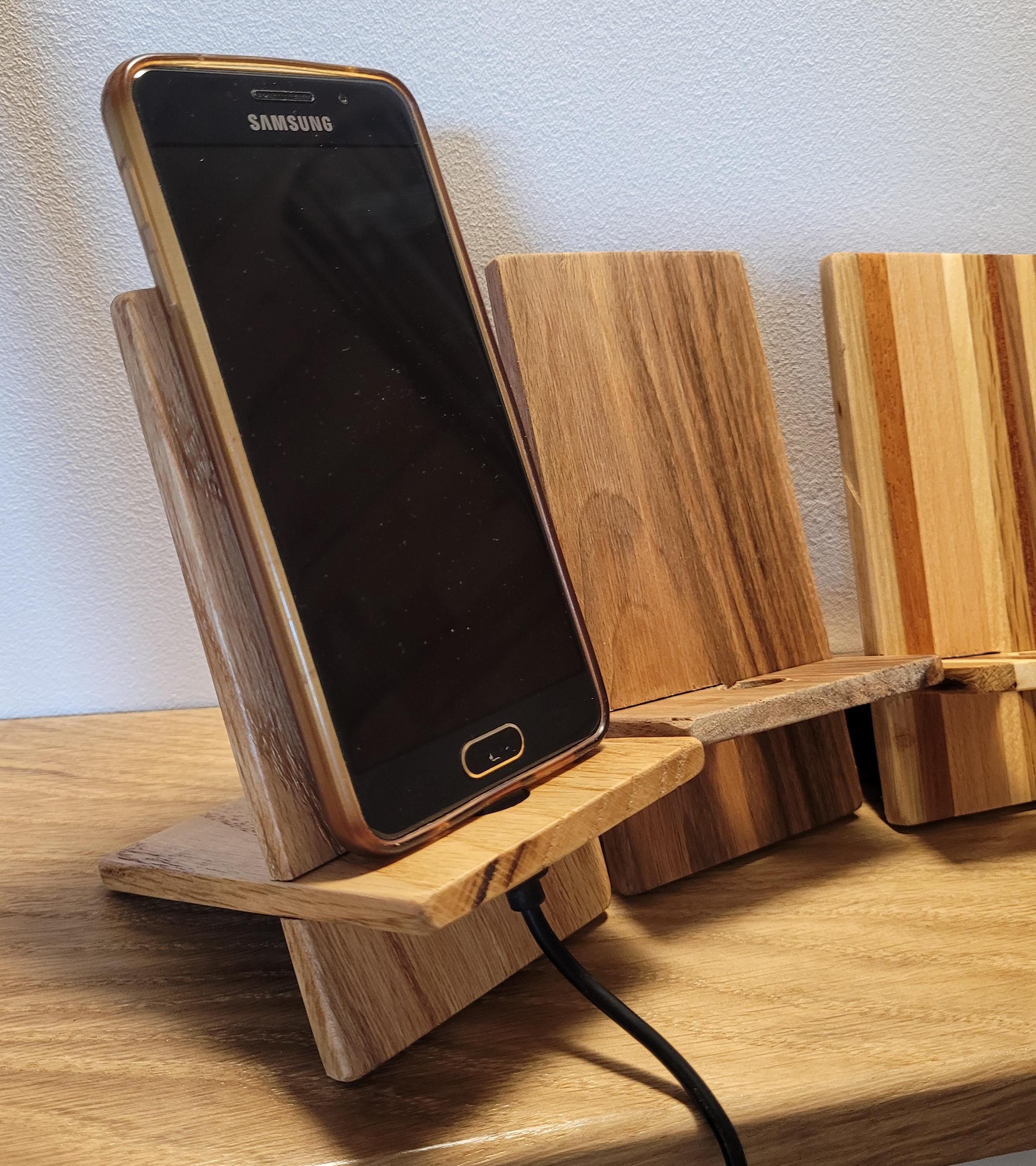 Wood Phone Stand - Oak, Walnut and Sipo - Image 3