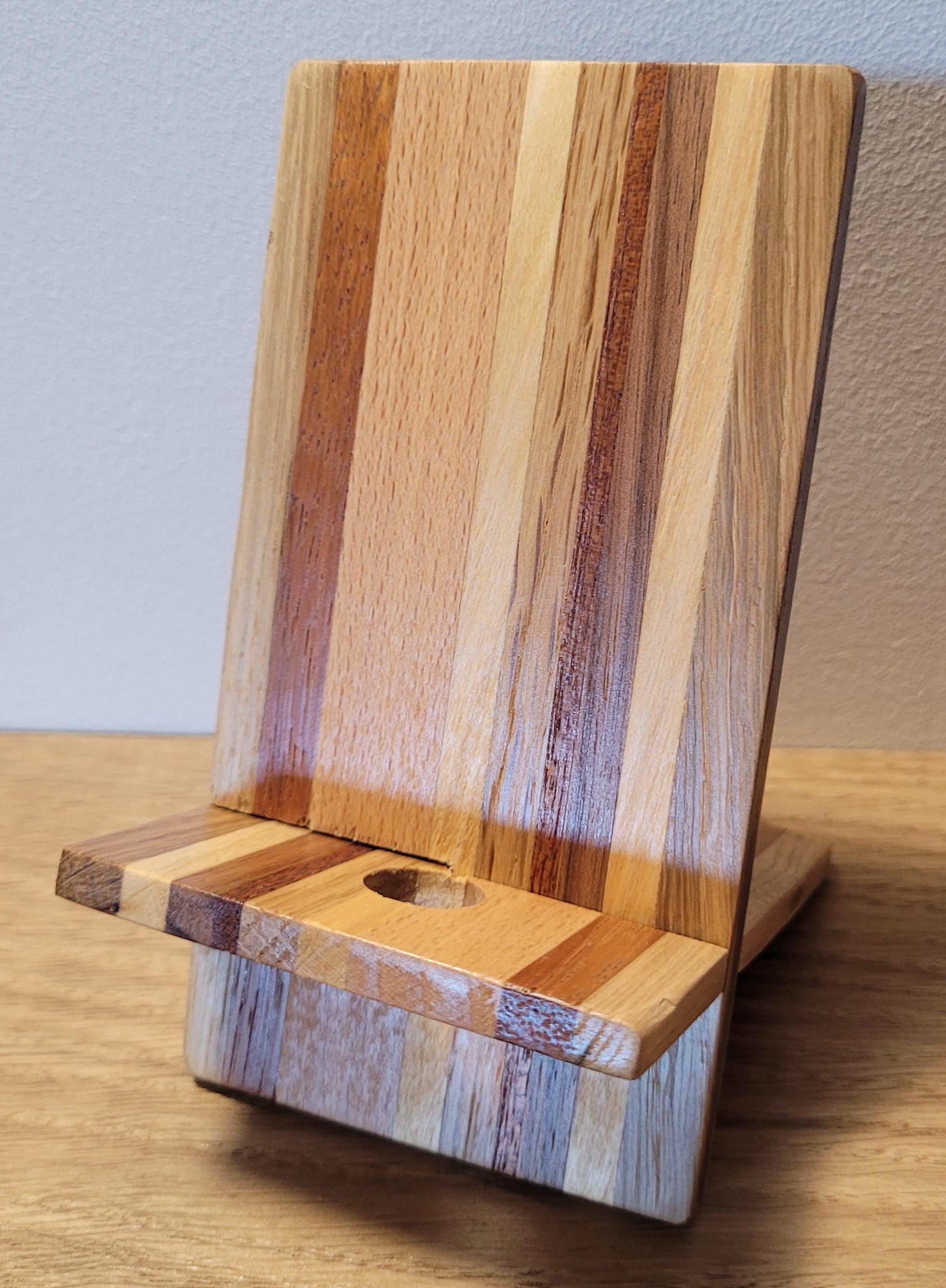 Wood Phone Stand - Oak, Walnut and Sipo - Image 6