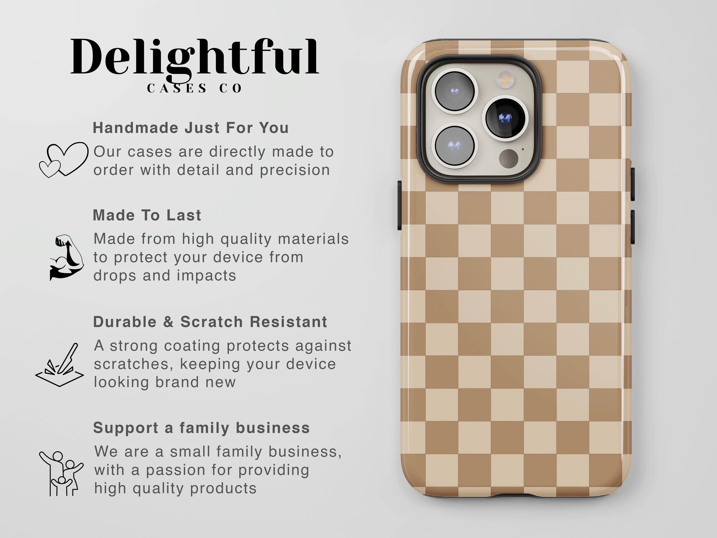 Beige Checkerboard Phone Case for iPhone, Pixel and Samsung Models - Image 10