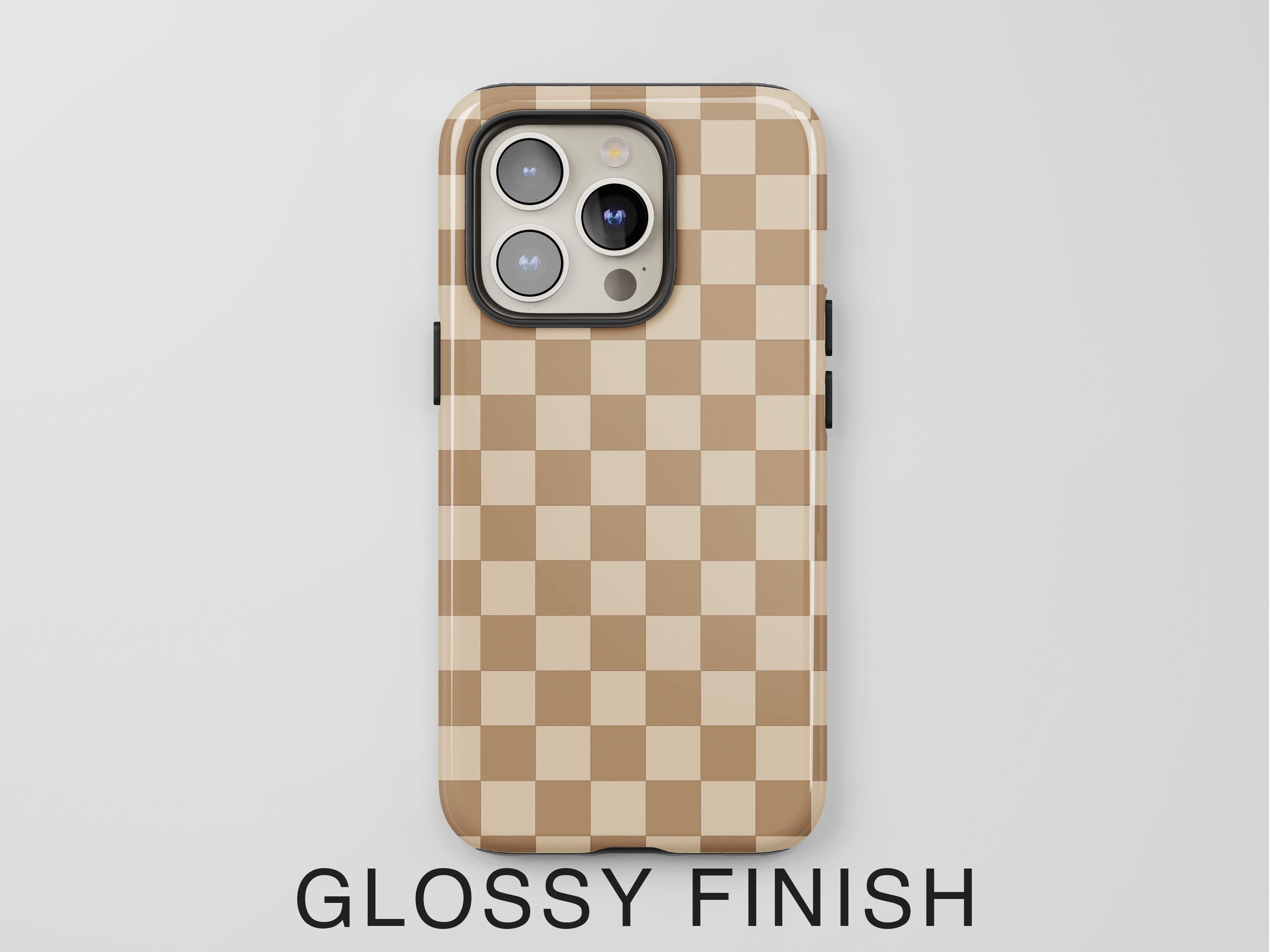 Beige Checkerboard Phone Case for iPhone, Pixel and Samsung Models - Image 8