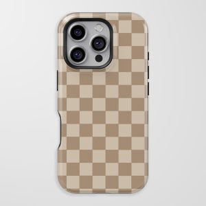 Beige Checkerboard Phone Case for iPhone, Pixel and Samsung Models