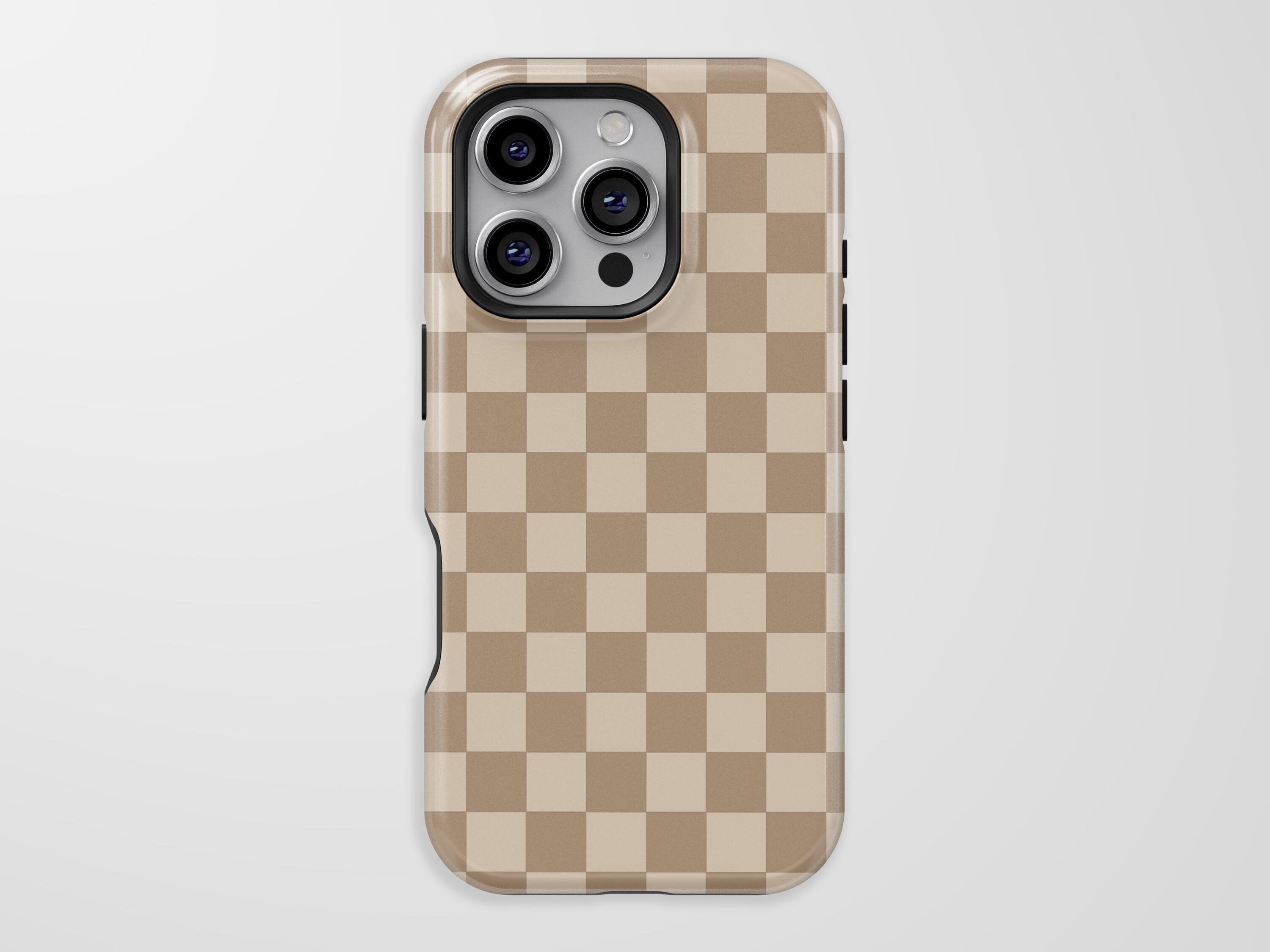 Beige Checkerboard Phone Case for iPhone, Pixel and Samsung Models