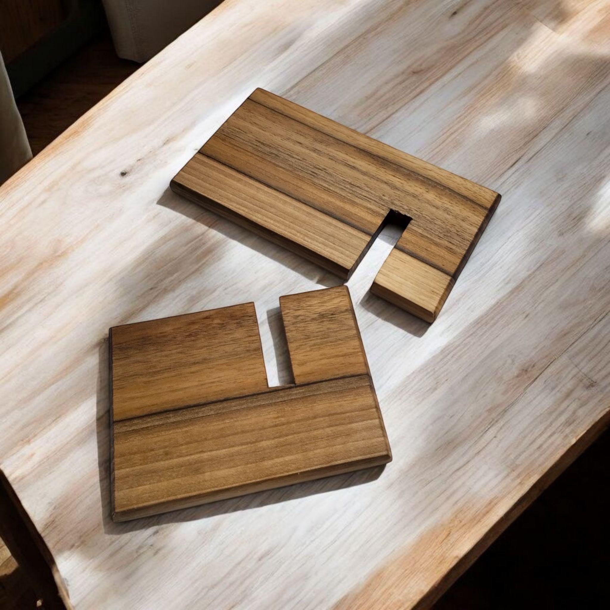 Walnut Phone Stand with Ash Accents: Wood Charging Dock - Image 6