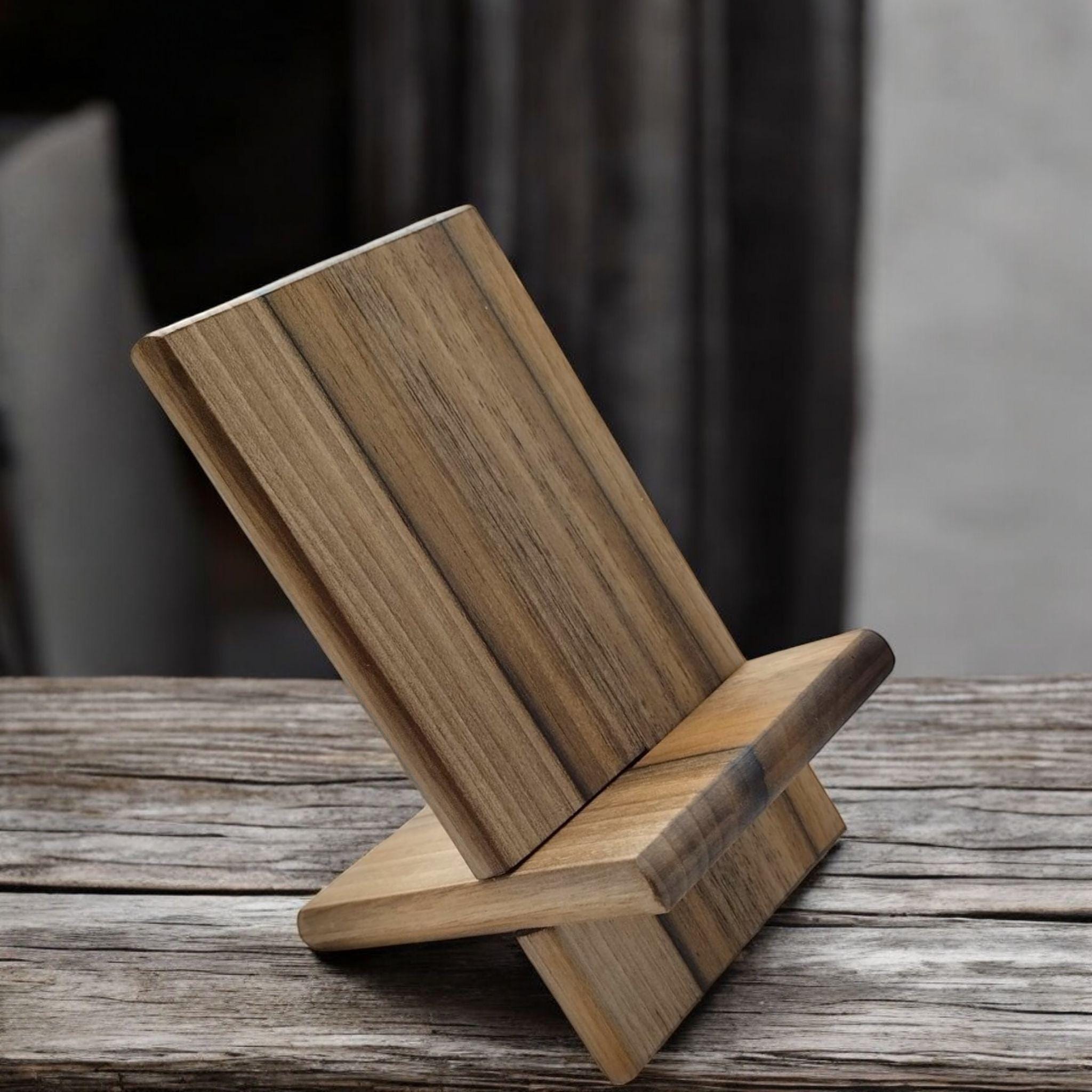Walnut Phone Stand with Ash Accents: Wood Charging Dock - Image 7