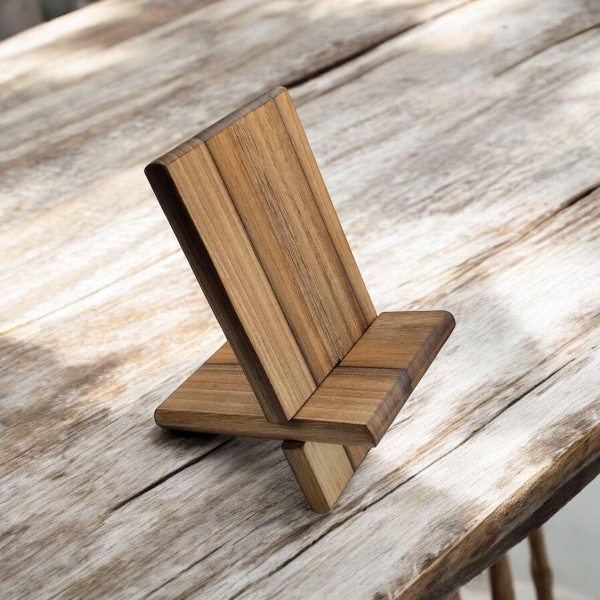 Walnut Phone Stand with Ash Accents: Wood Charging Dock - Image 9