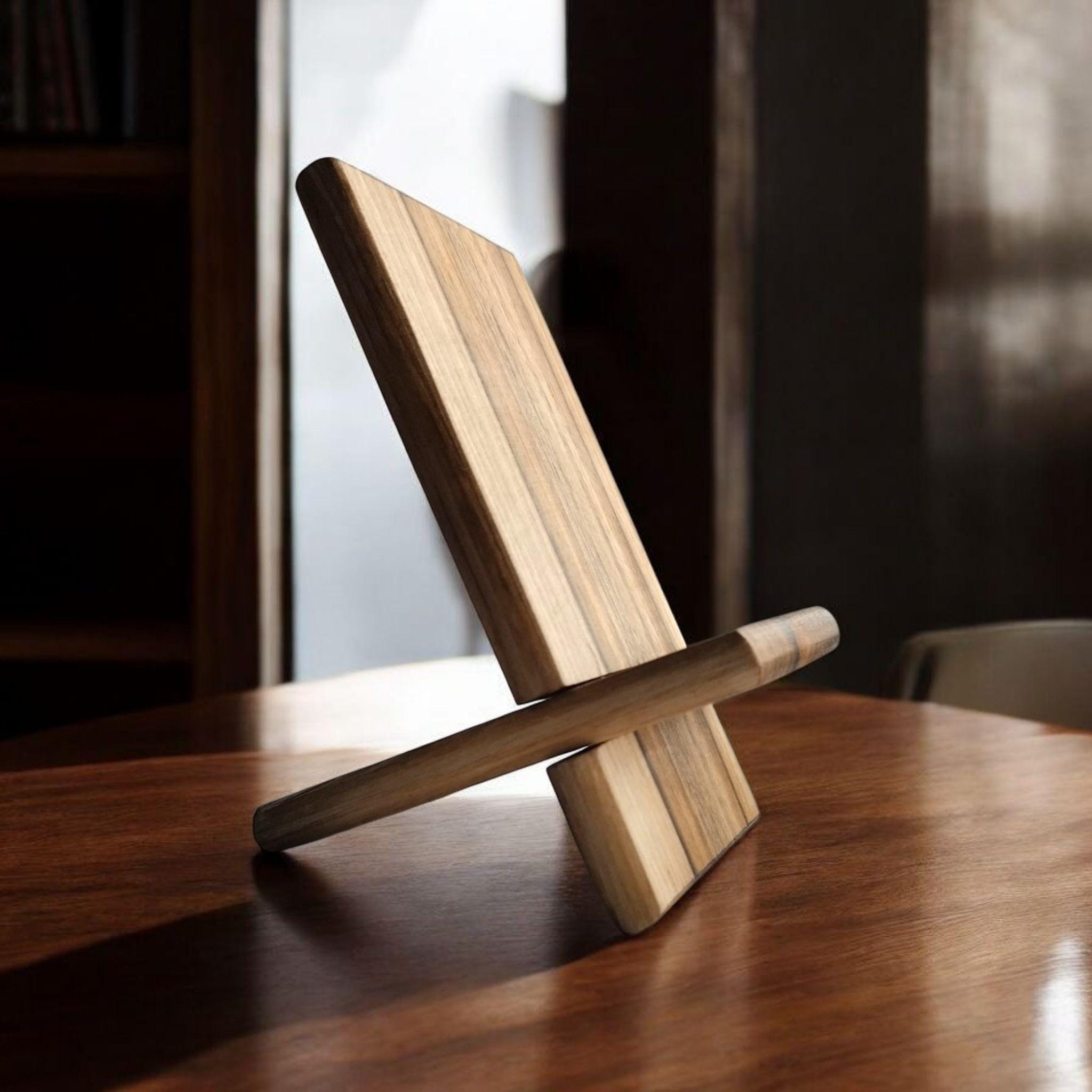 Walnut Phone Stand with Ash Accents: Wood Charging Dock - Image 2