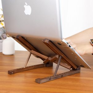 Fathers Day Custom Engraved Folding Wood Laptop Holder,Portable Macbook Stand,Office Desk Setup,Corporate Gift,Office Gift,Gifts for Him