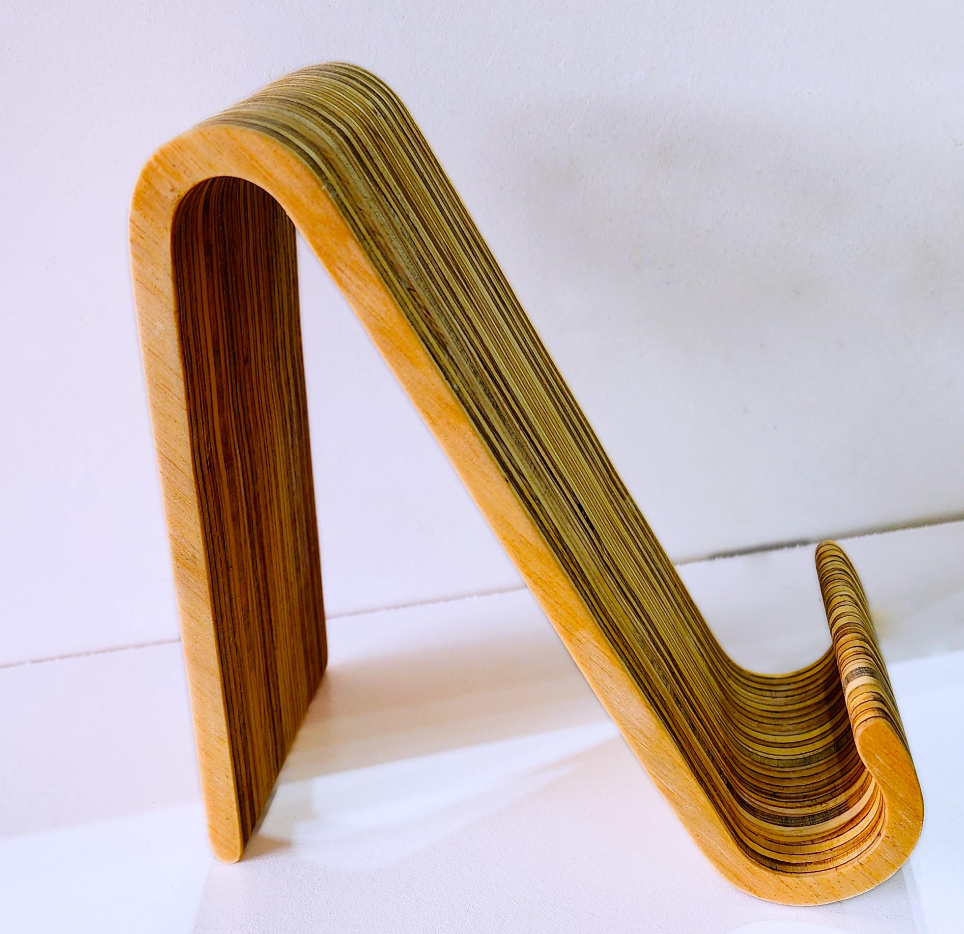 Wood Tablet Stand – Sculptural iPad Holder – Laminated Hardwood Desk Decor – Minimalist Office Accessory – - Image 3