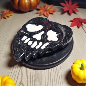 Melting Heart Glitter Skull Phone Grip, Halloween Magnetic Grip