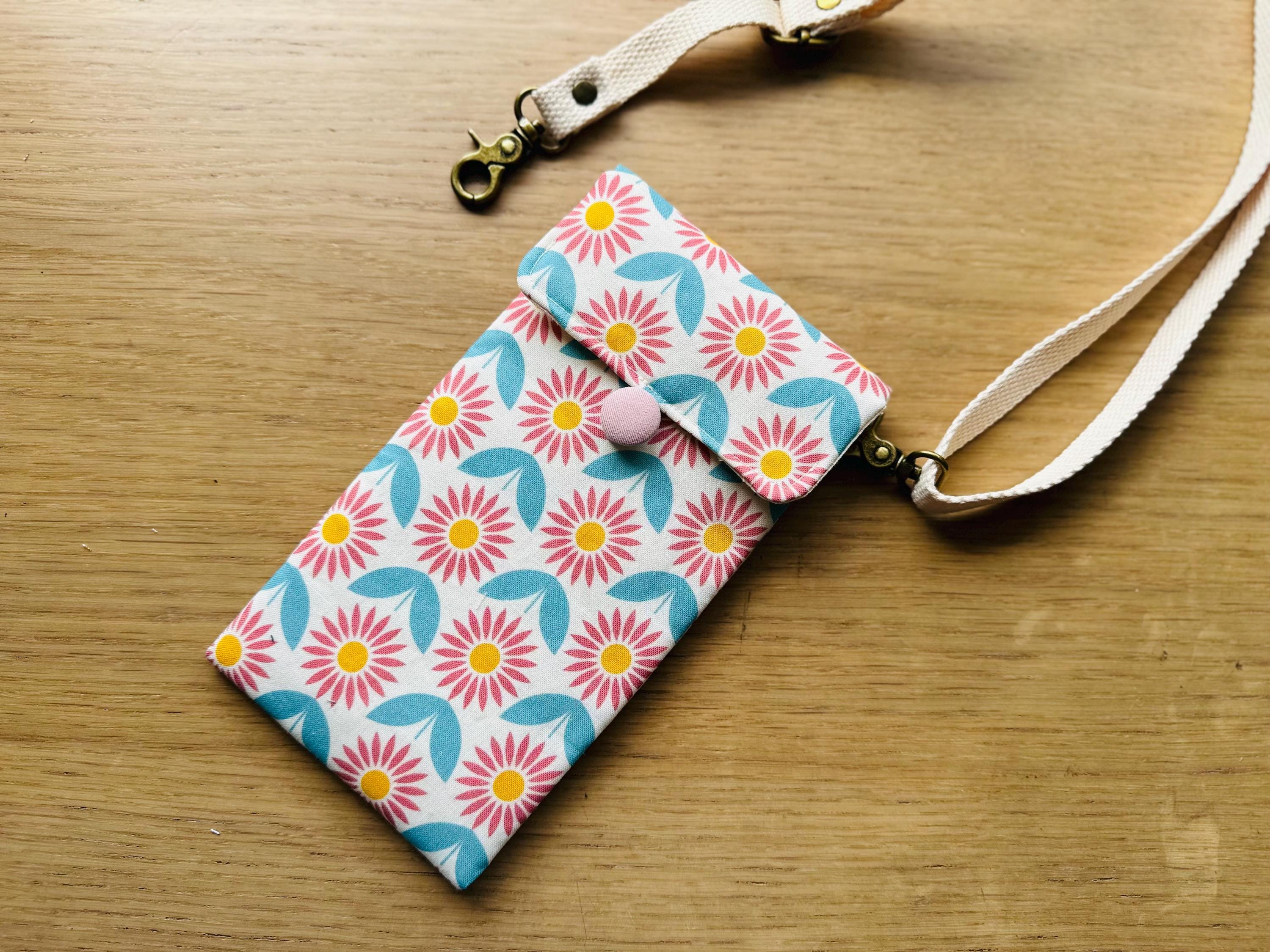 Vintage-Style Fabric Phone Crossbody Bag with Adjustable Strap - Image 10