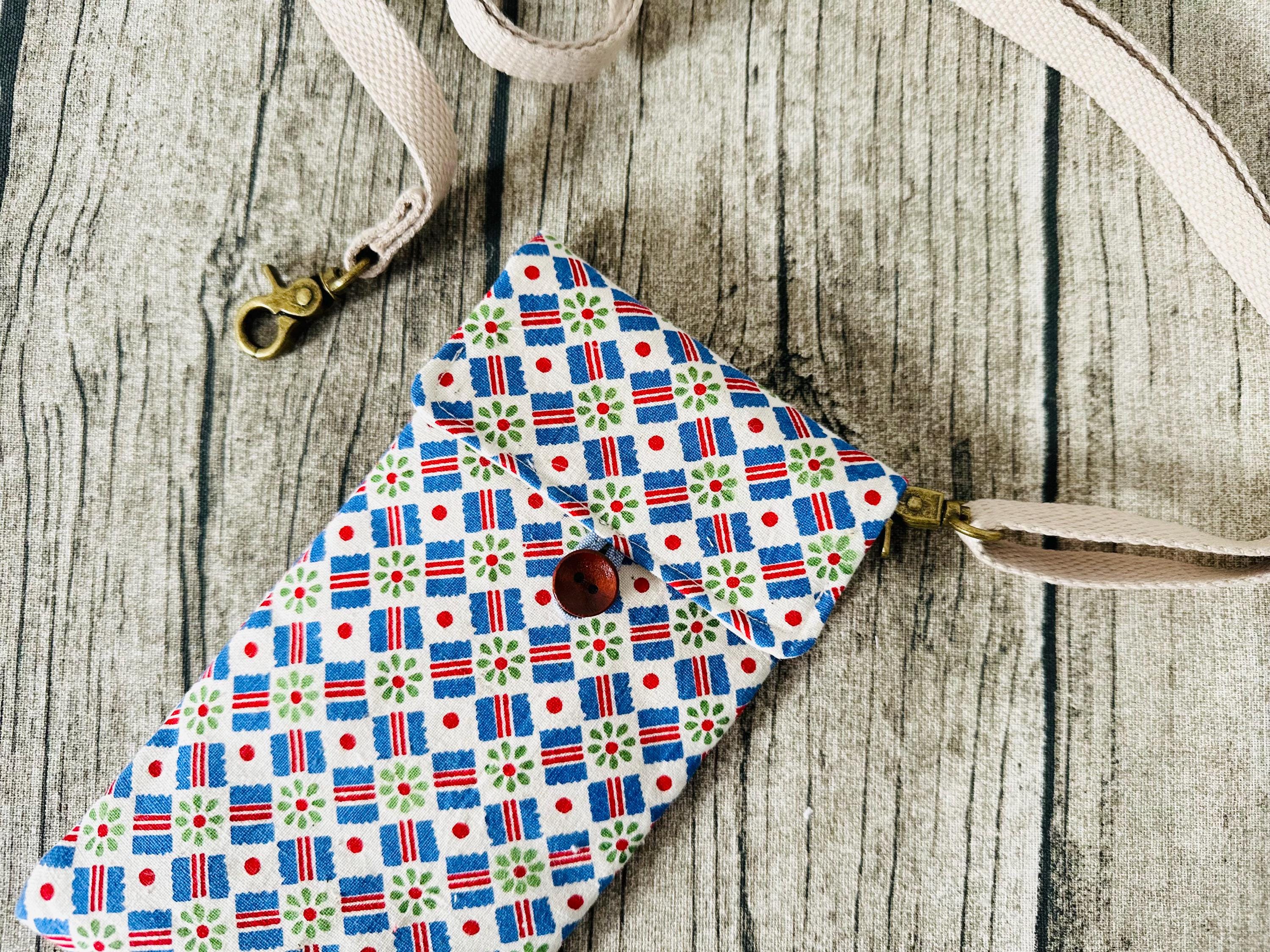 Vintage-Style Fabric Phone Crossbody Bag with Adjustable Strap - Image 14
