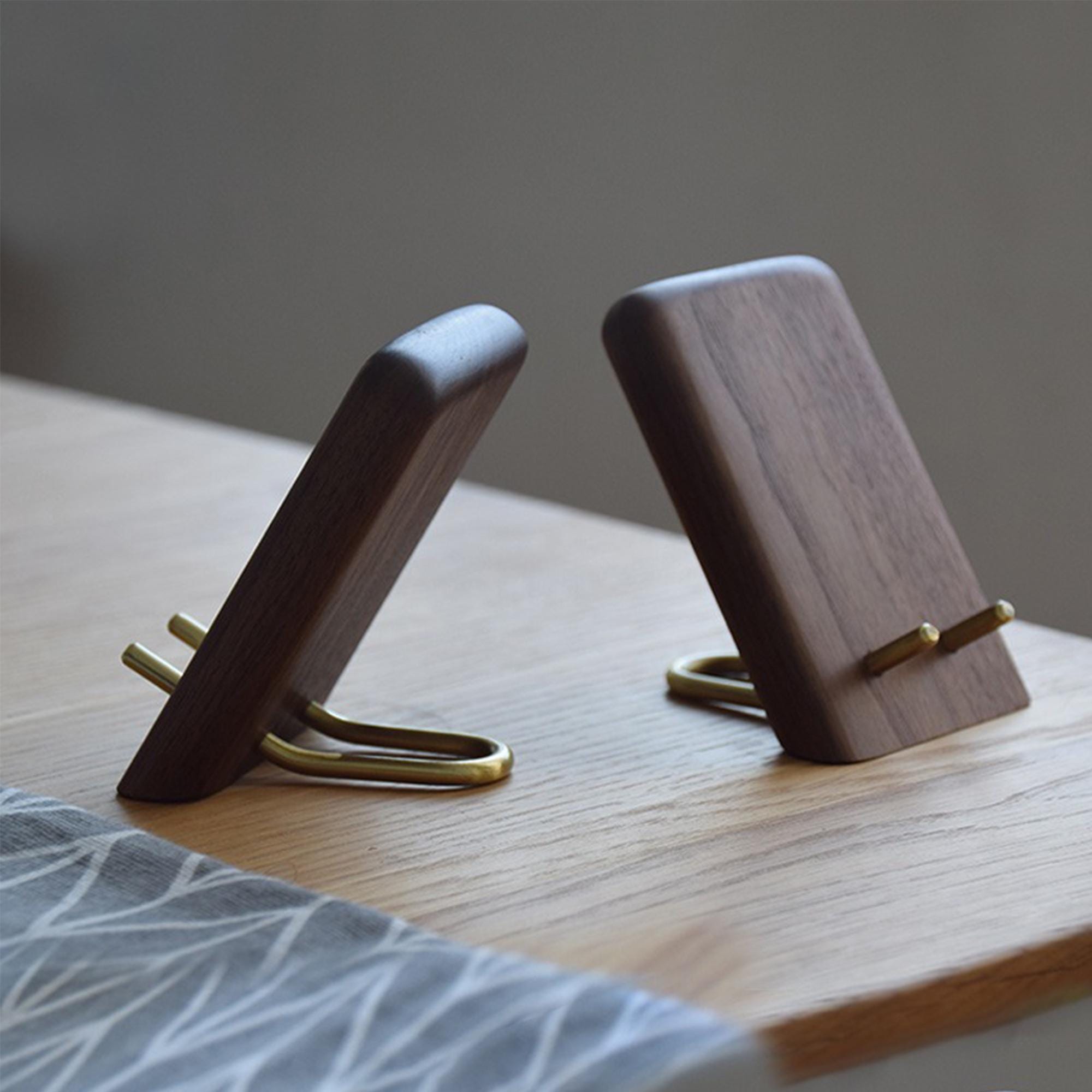 Solid Wood Phone Stand - Walnut Finish - Image 3