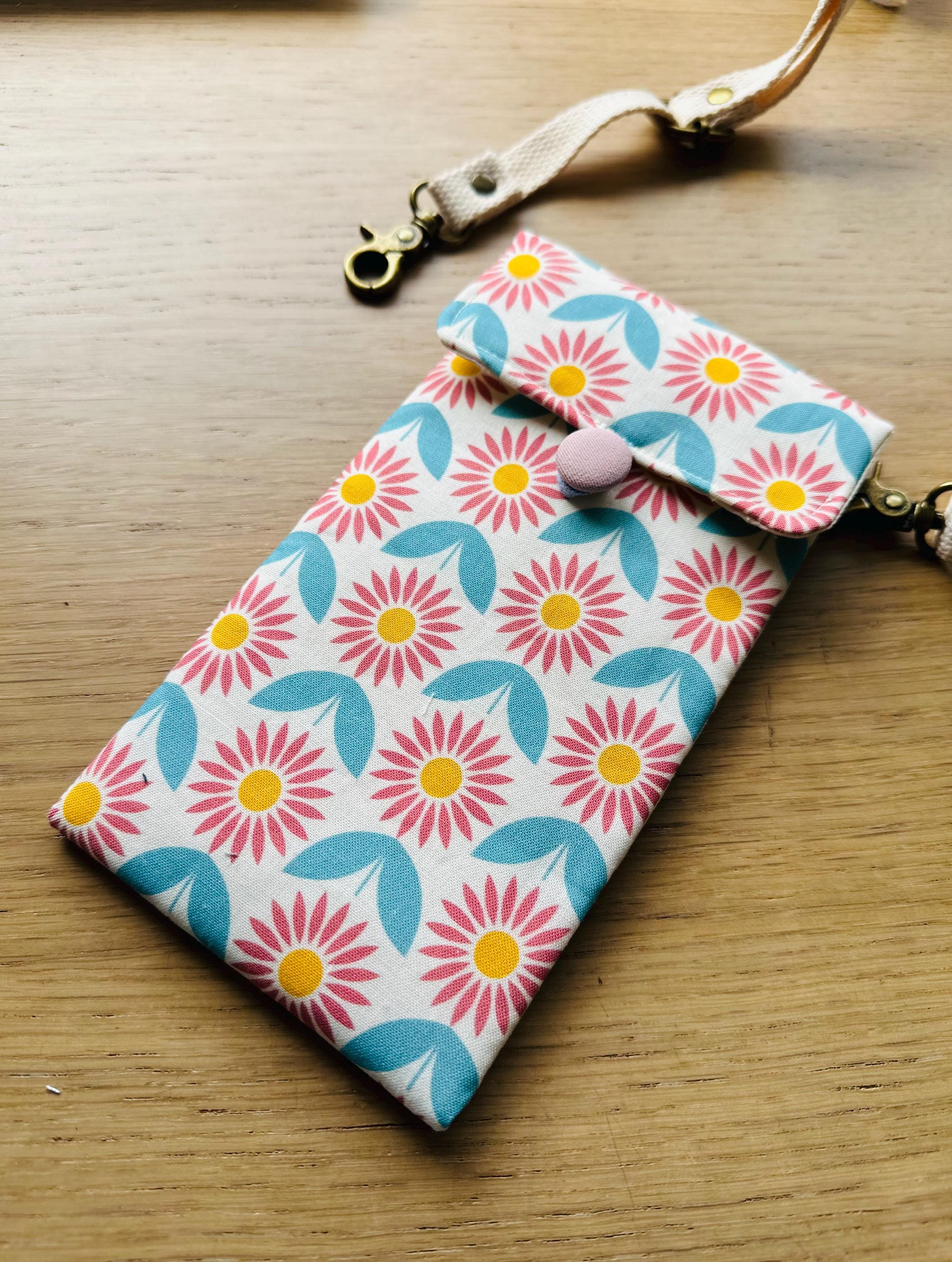 Vintage-Style Fabric Phone Crossbody Bag with Adjustable Strap - Image 11