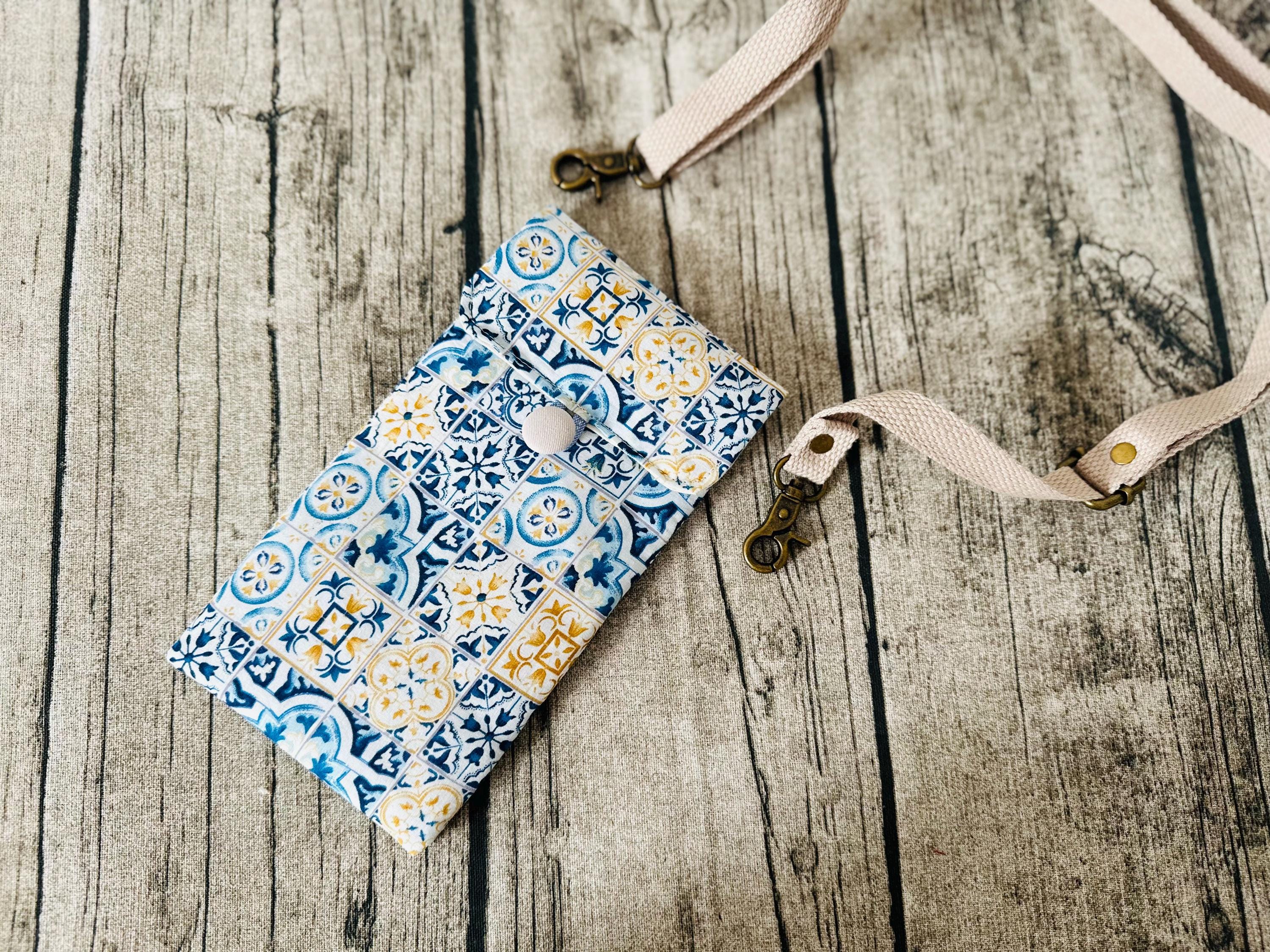 Vintage-Style Fabric Phone Crossbody Bag with Adjustable Strap - Image 16