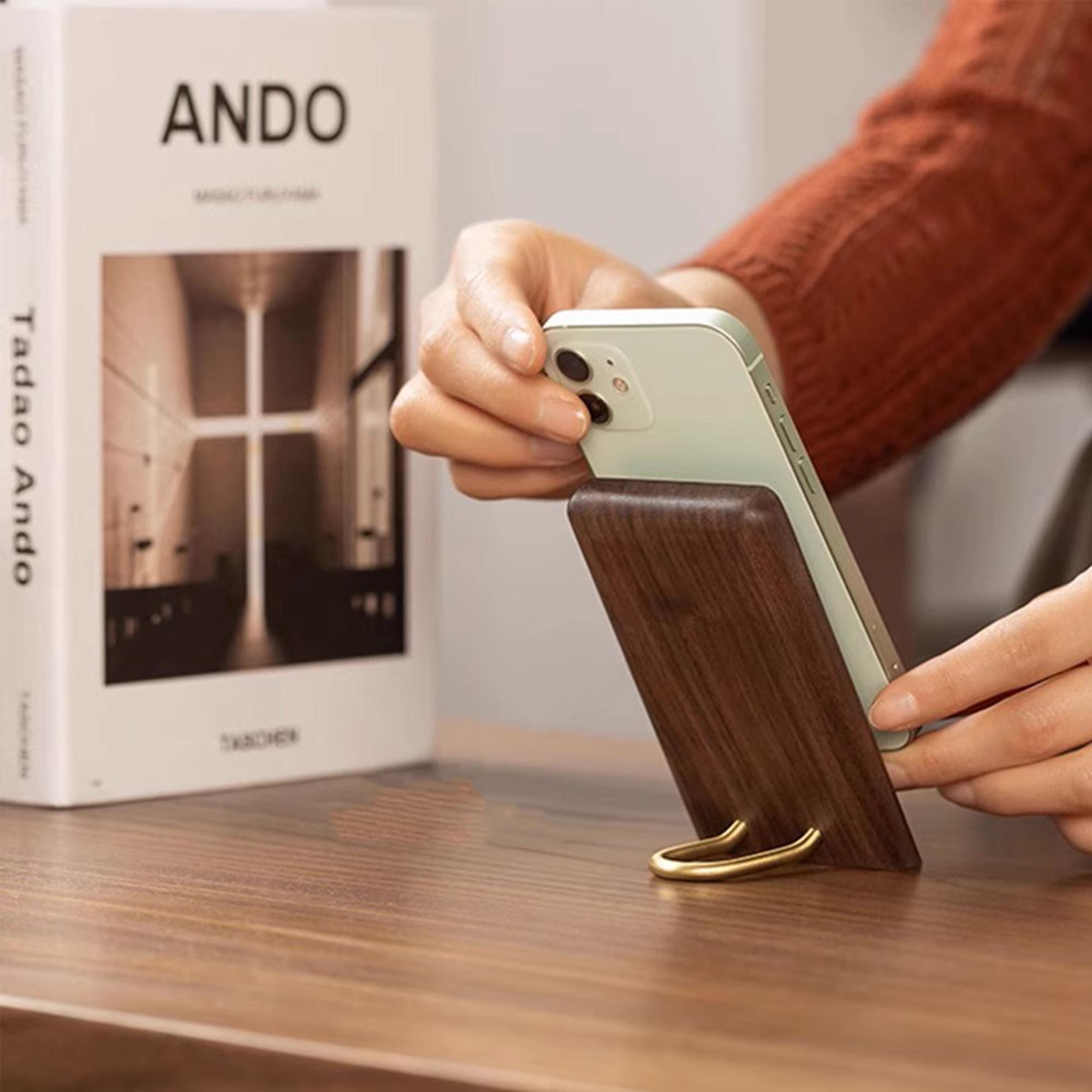 Solid Wood Phone Stand: Walnut Free personalization - Image 2