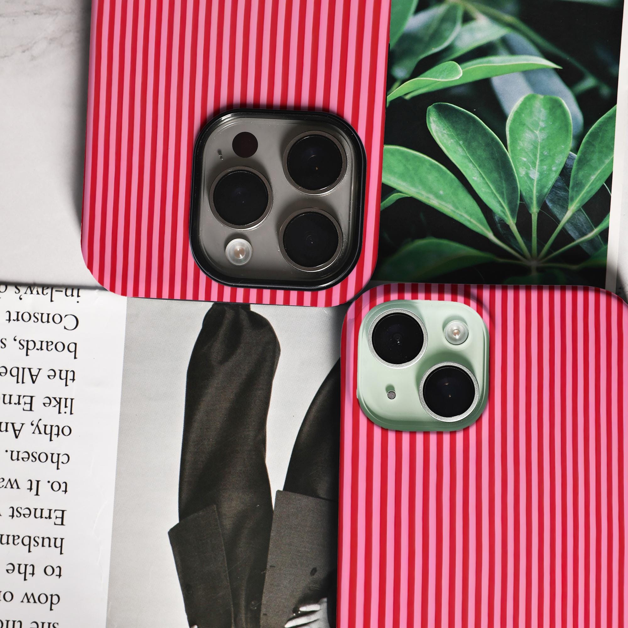 Red and Pink Striped Phone Case for iPhone Models - Image 5