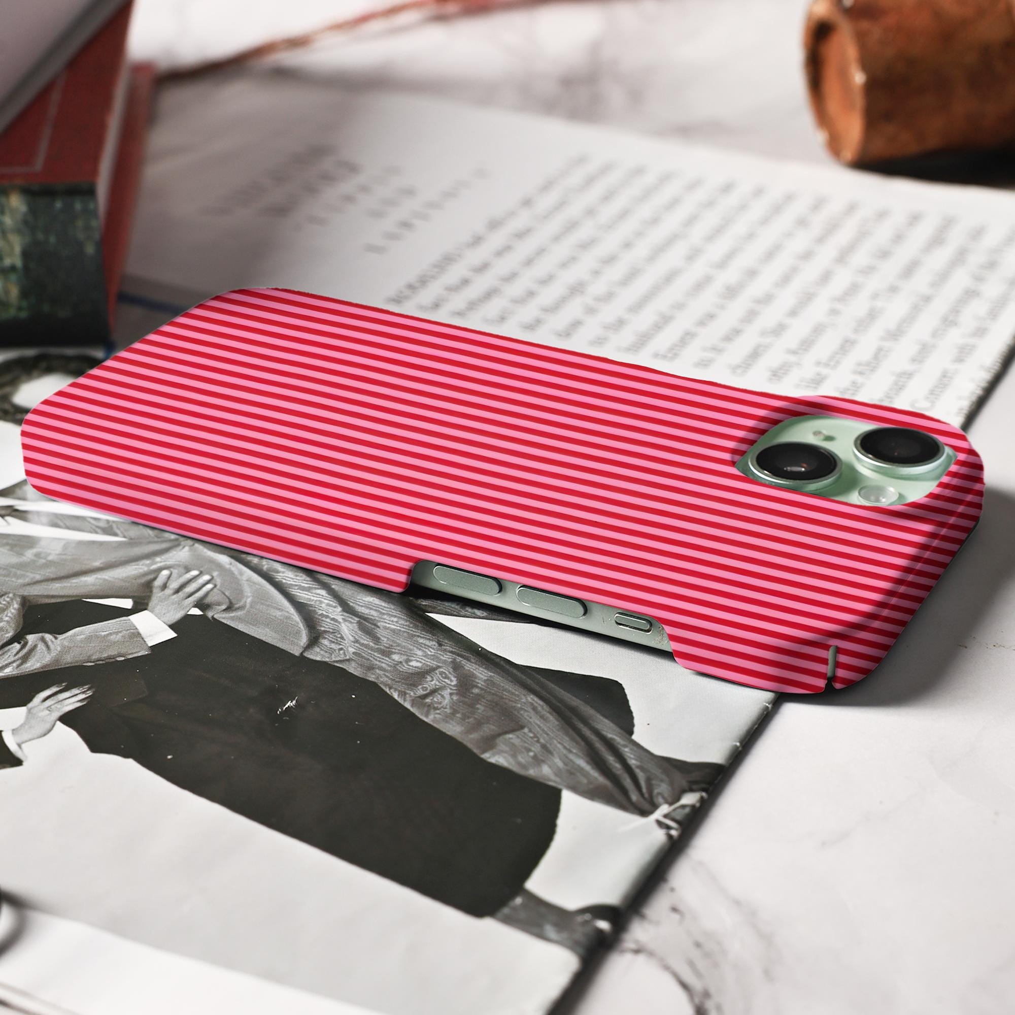 Red and Pink Striped Phone Case for iPhone Models - Image 9