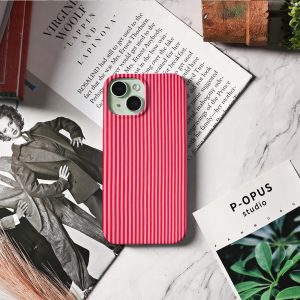 Red and Pink Striped Phone Case for iPhone Models