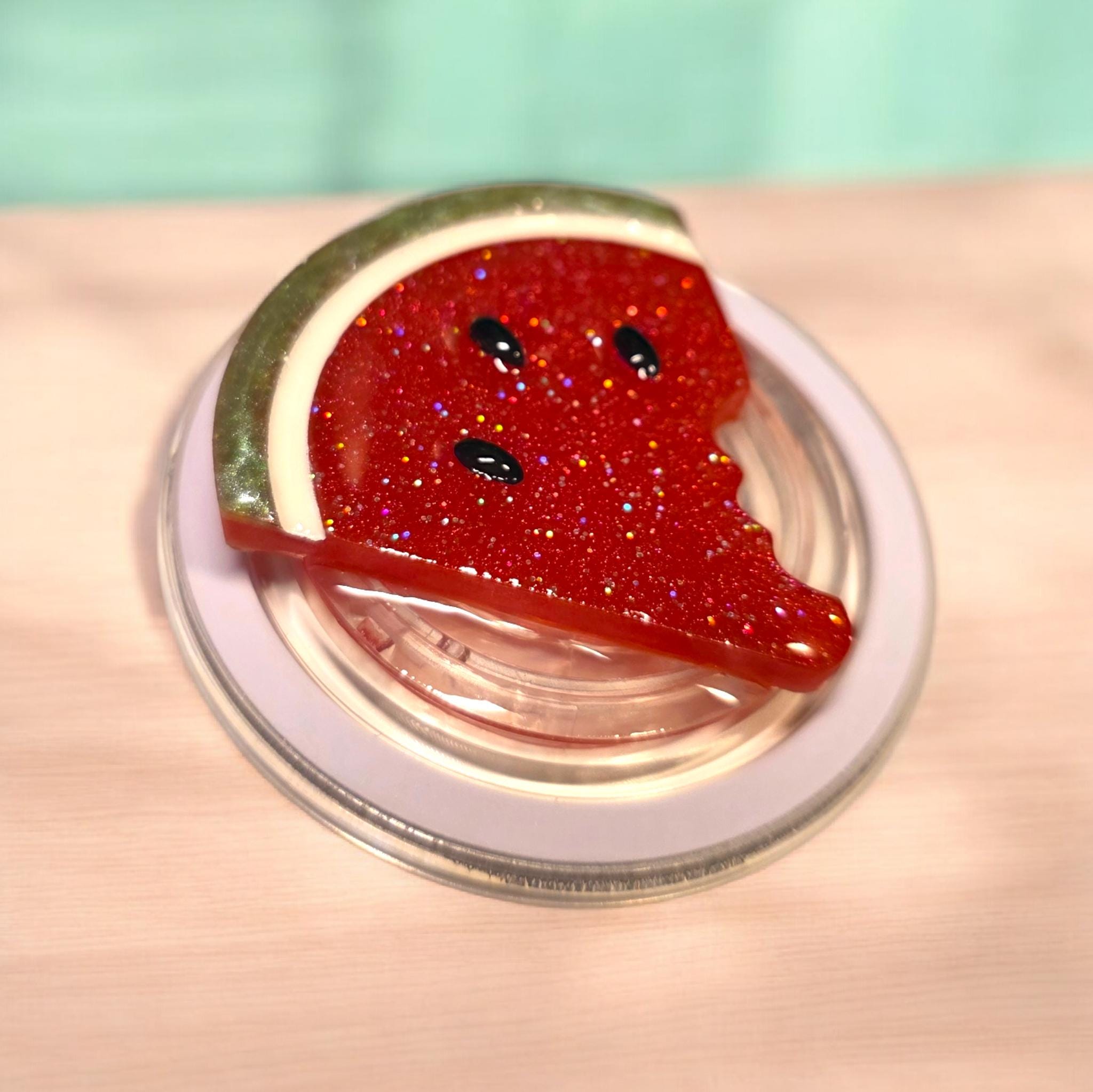 Watermelon Phone Grip: Resin Epoxy, Magnetic or Adhesive Option, Kindle Grip - Image 4