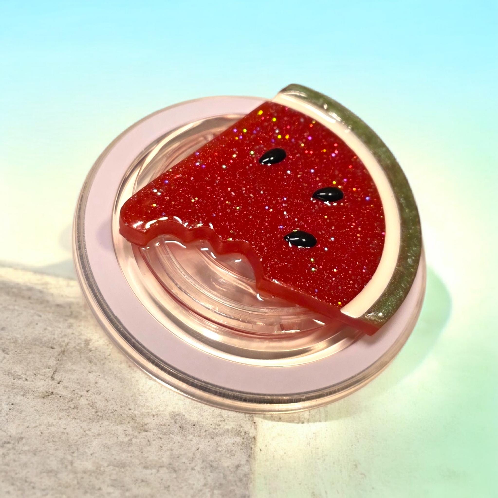 Watermelon Phone Grip: Resin Epoxy, Magnetic or Adhesive Option, Kindle Grip - Image 3