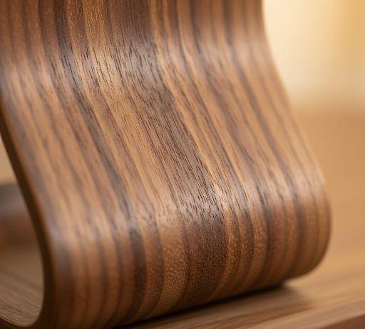 Curved Walnut Wood Phone Tablet Stand, Minimalist Desk Organizer - Image 9