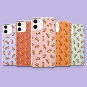 Hot Dog Phone Case Fast Food Collage Cover for iPhone 17 Pro, 16, 15, 14, 13, Samsung S25, S24FE, S23, S22, A16, A55, A25, Pixel 9