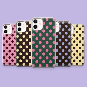 Polka Dots Phone Case Simple Minimalist Cover for iPhone 17 Pro, 16, 15, 14, 13, Samsung S25, S24FE, S23, S22, A16, A55, A25, Pixel 9