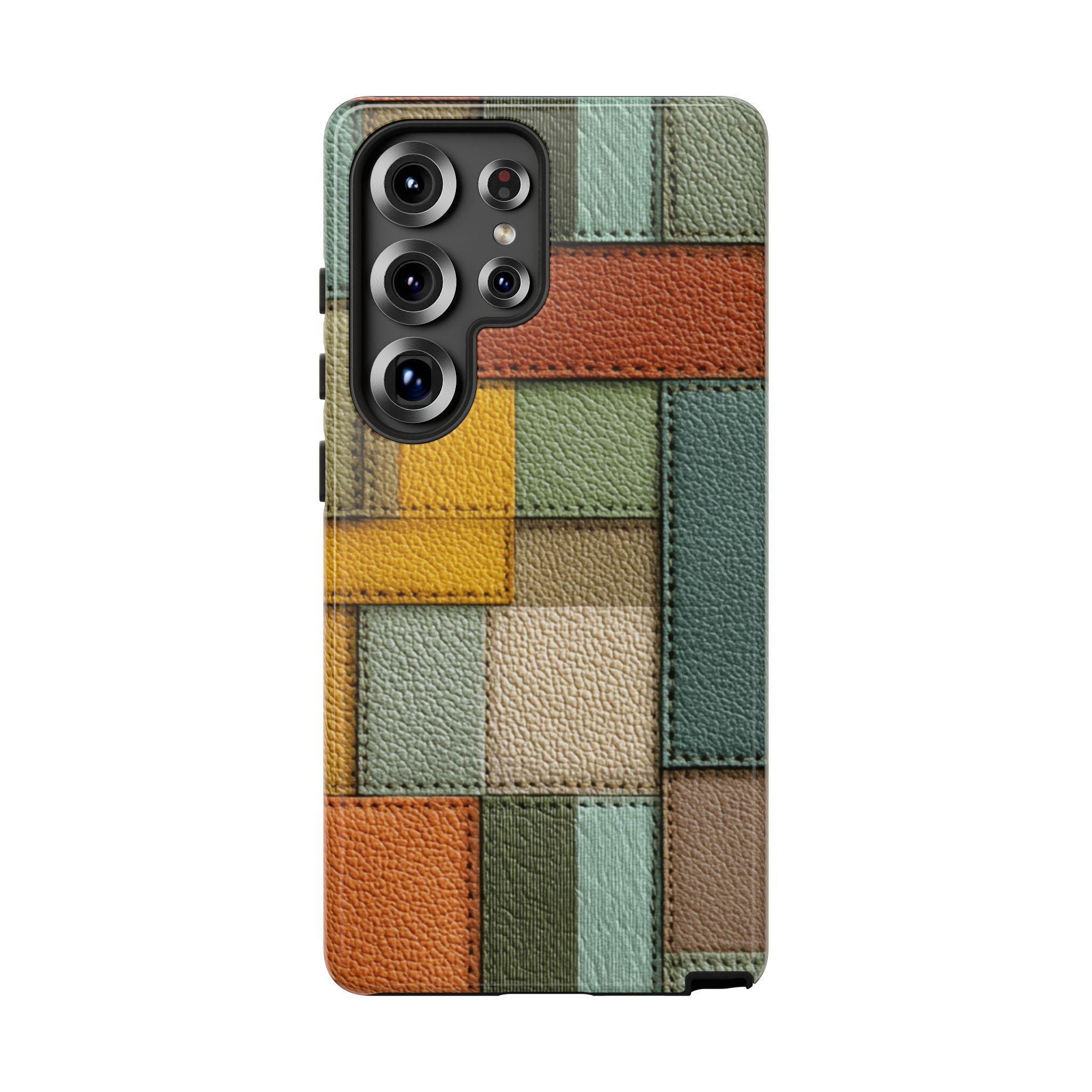 Leather Patchwork Phone Case for iPhone, Samsung Galaxy and Google Pixel Models - Image 8