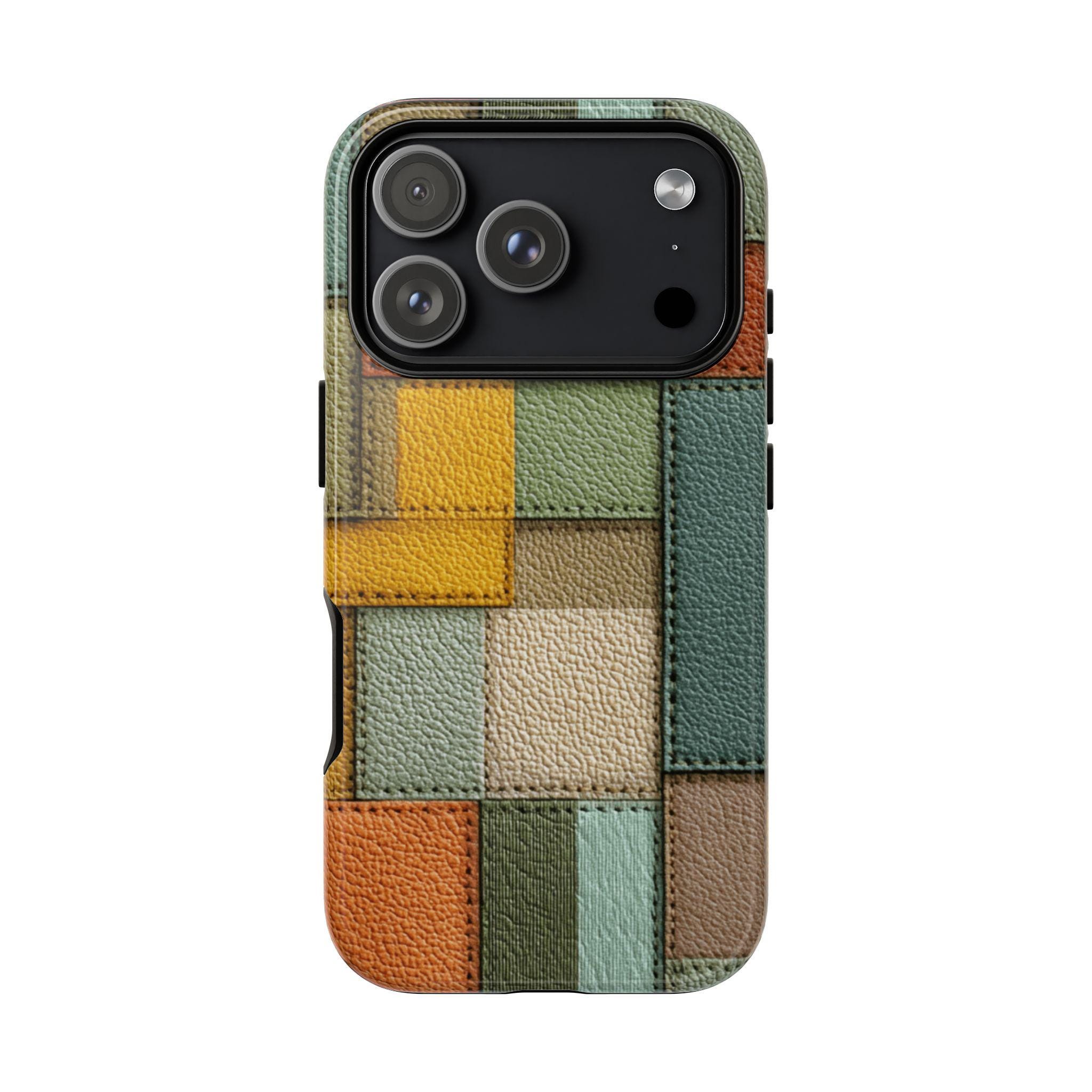 Leather Patchwork Phone Case for iPhone, Samsung Galaxy and Google Pixel Models - Image 9