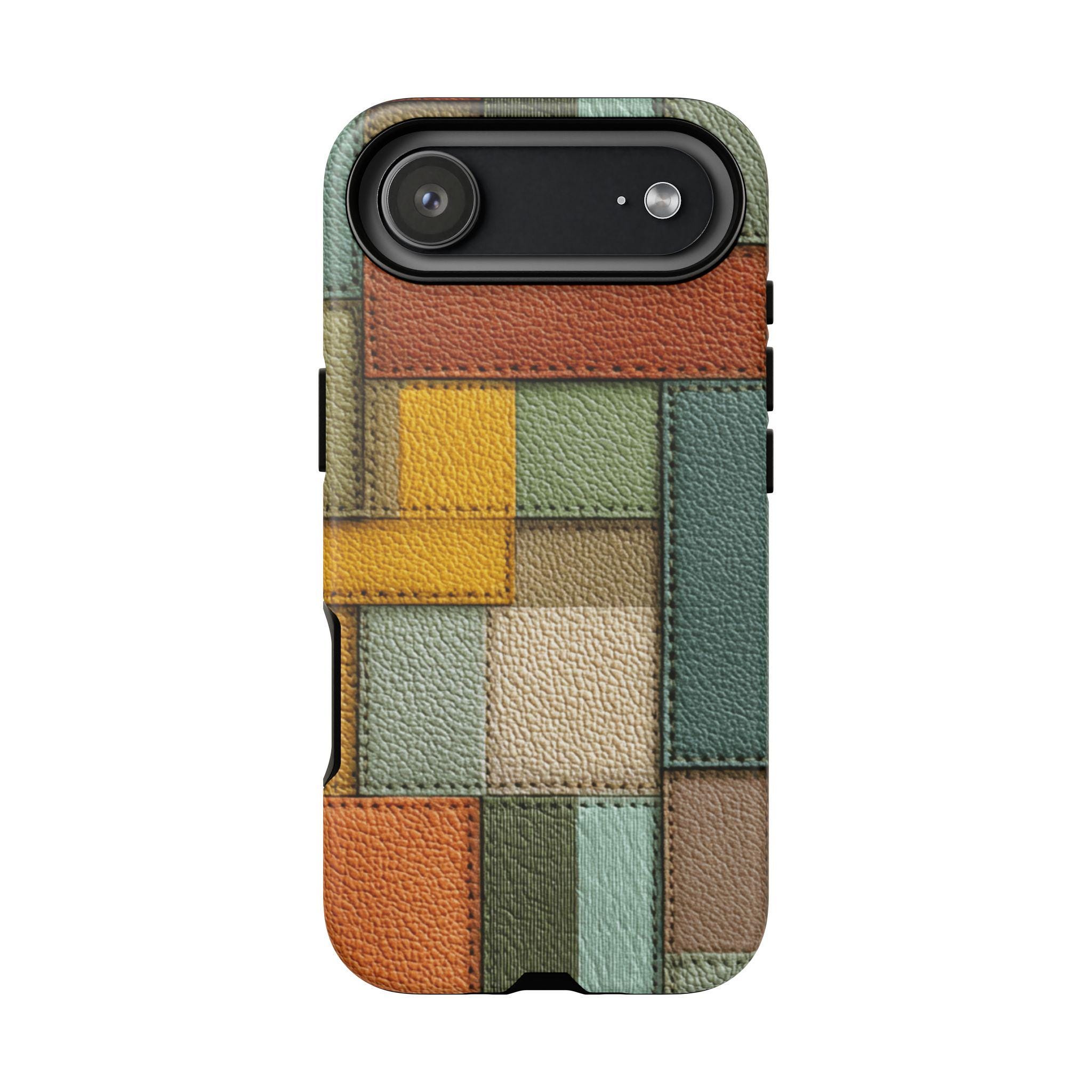 Leather Patchwork Phone Case for iPhone, Samsung Galaxy and Google Pixel Models - Image 10