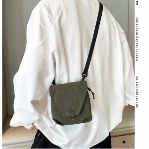 Lightweight Small Canvas Crossbody Phone Bag, Minimalist Travel Shoulder Purse
