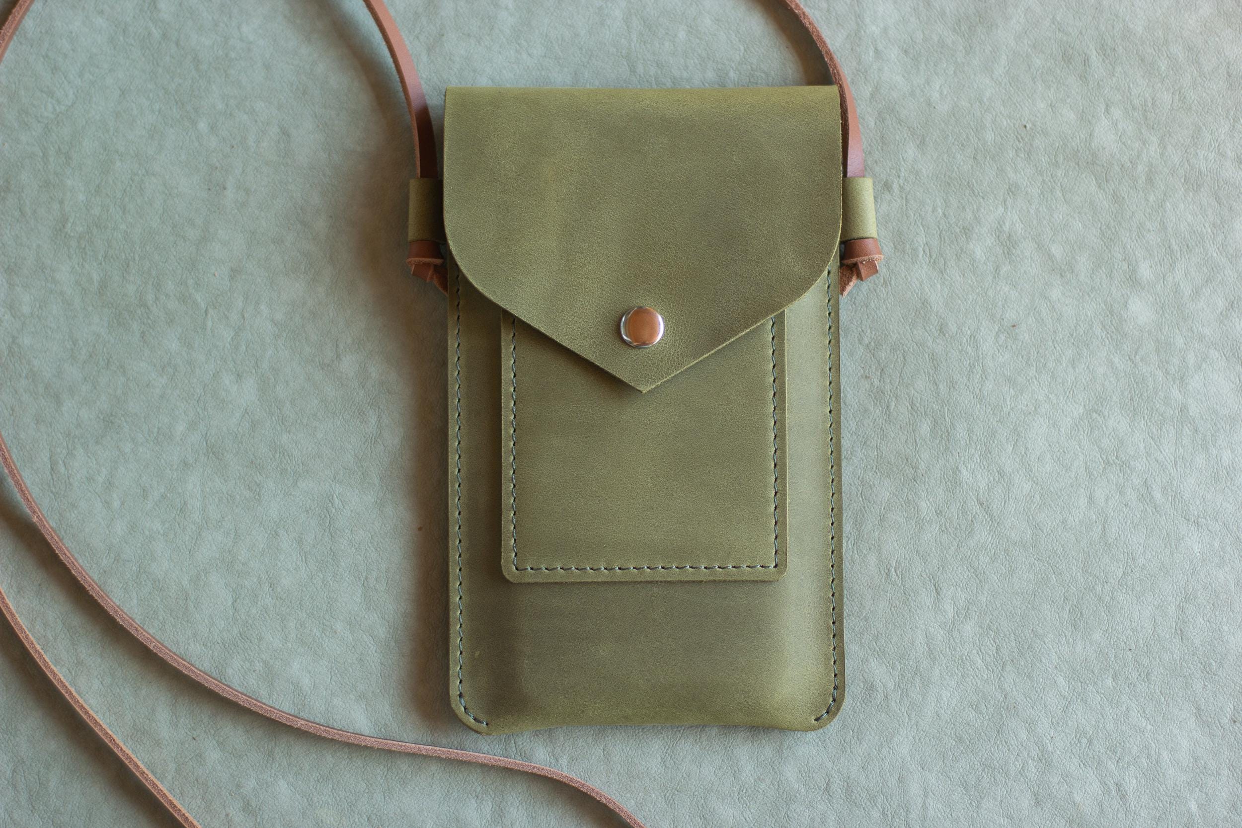 Minimalist Leather Crossbody Phone Bag, Slim Mobile Pouch Wallet, Everyday Sling Case - Image 12
