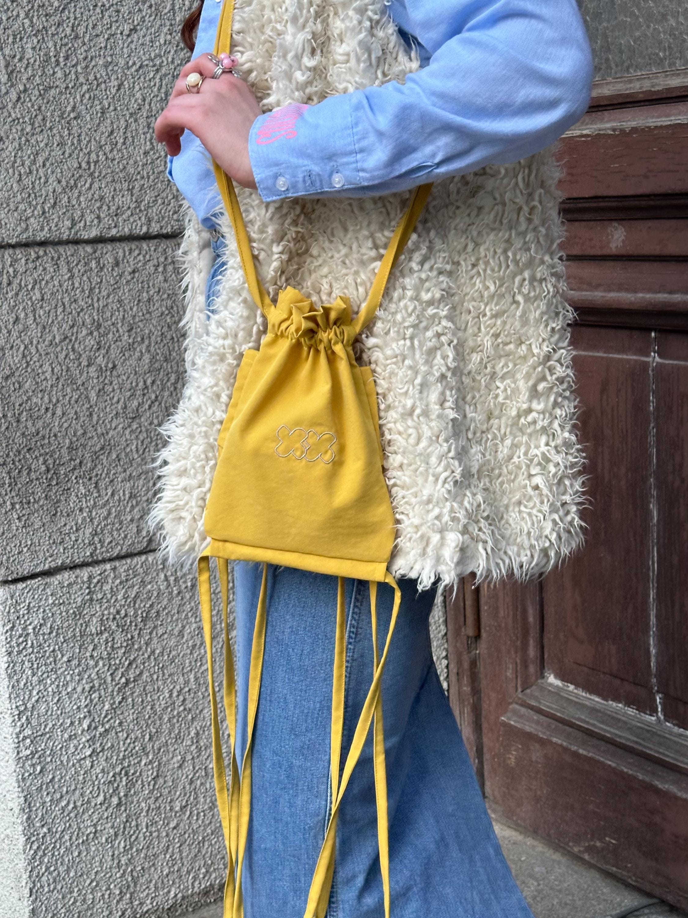 Drawstring Phone Bag with Long Ribbons - Image 17