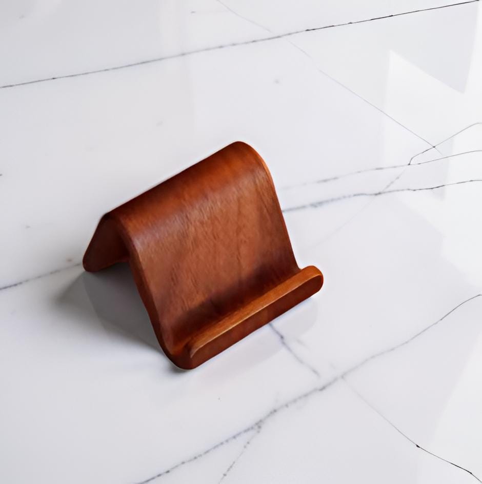 Wooden Phone Stand for Desk - Walnut Phone Holder - Image 11