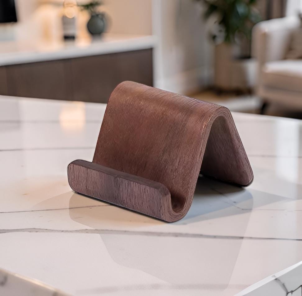 Wooden Phone Stand for Desk - Walnut Phone Holder - Image 10