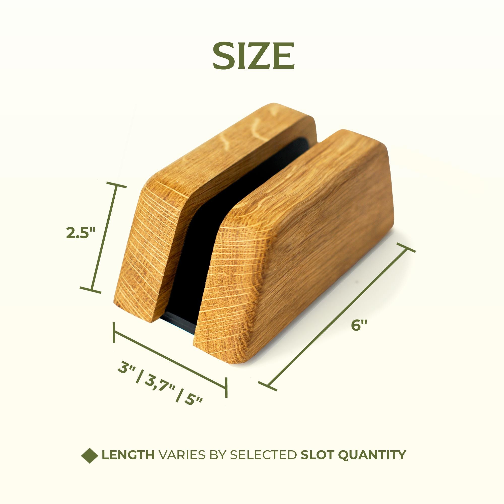 Multi-Slot Laptop Holder, Tablet Stand, Desk Accessories Organizer - Solid Oak Wood - Image 8